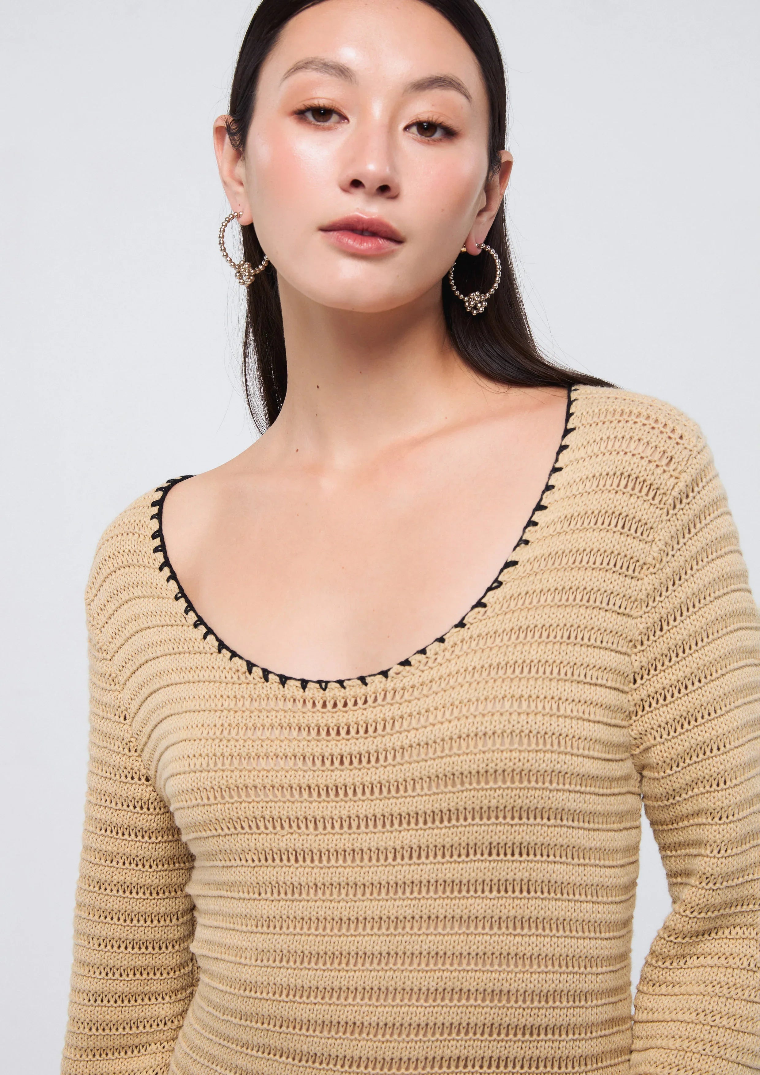 เดรสโครเช่ต์มิดิแขนยาว