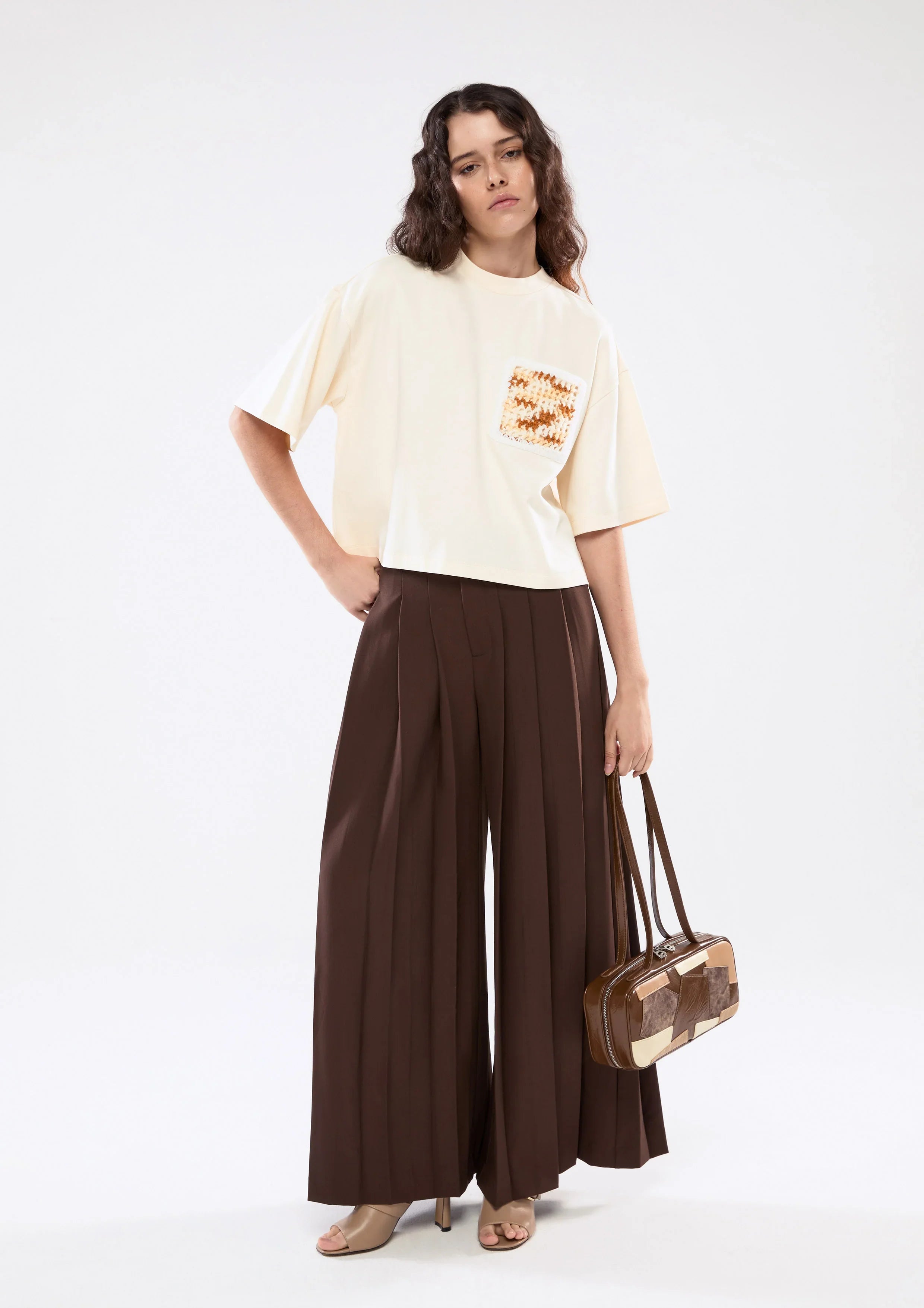 Knitted Pocket Oversized T-Shirt