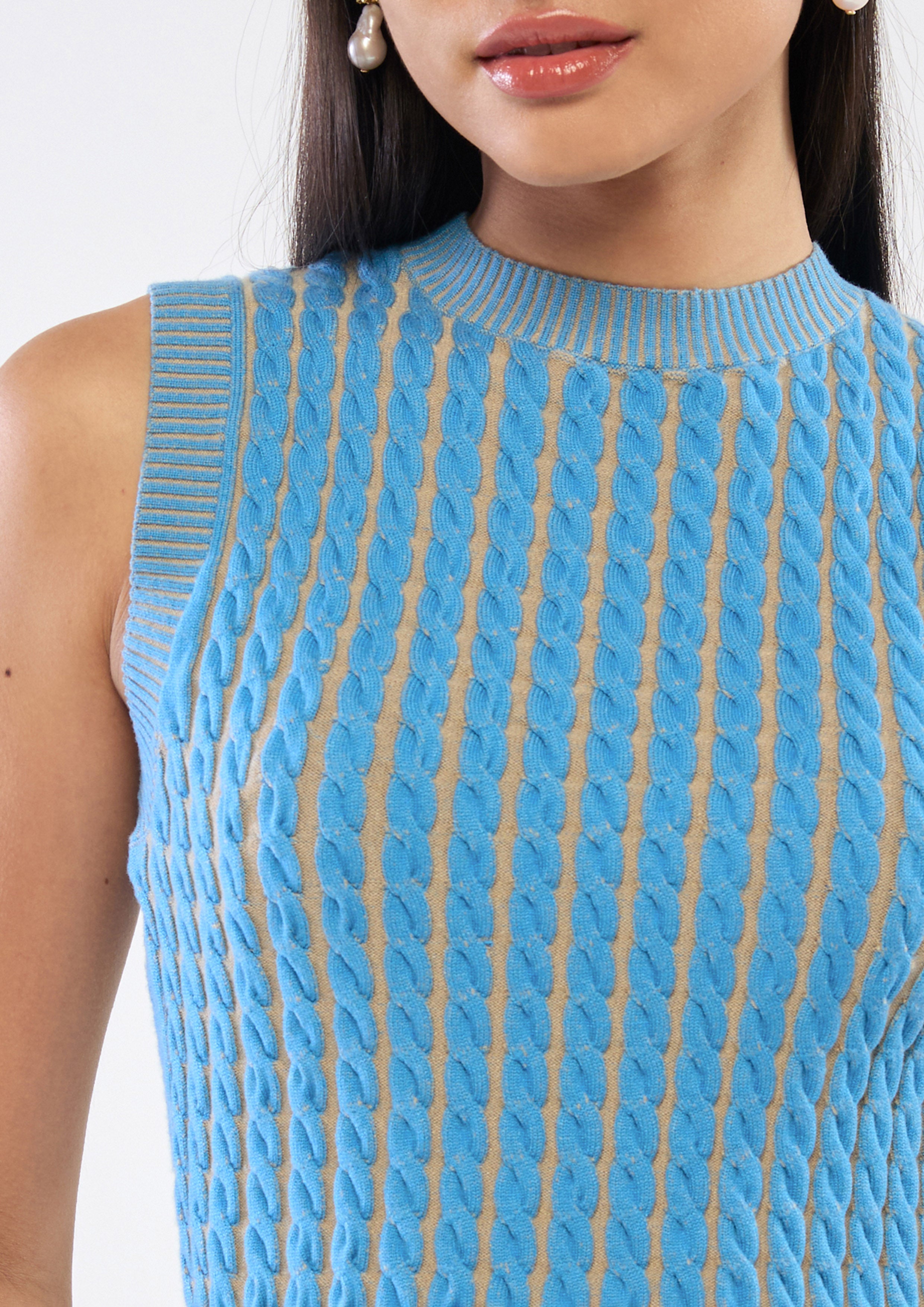 Cable Knitted Sleeveless Top