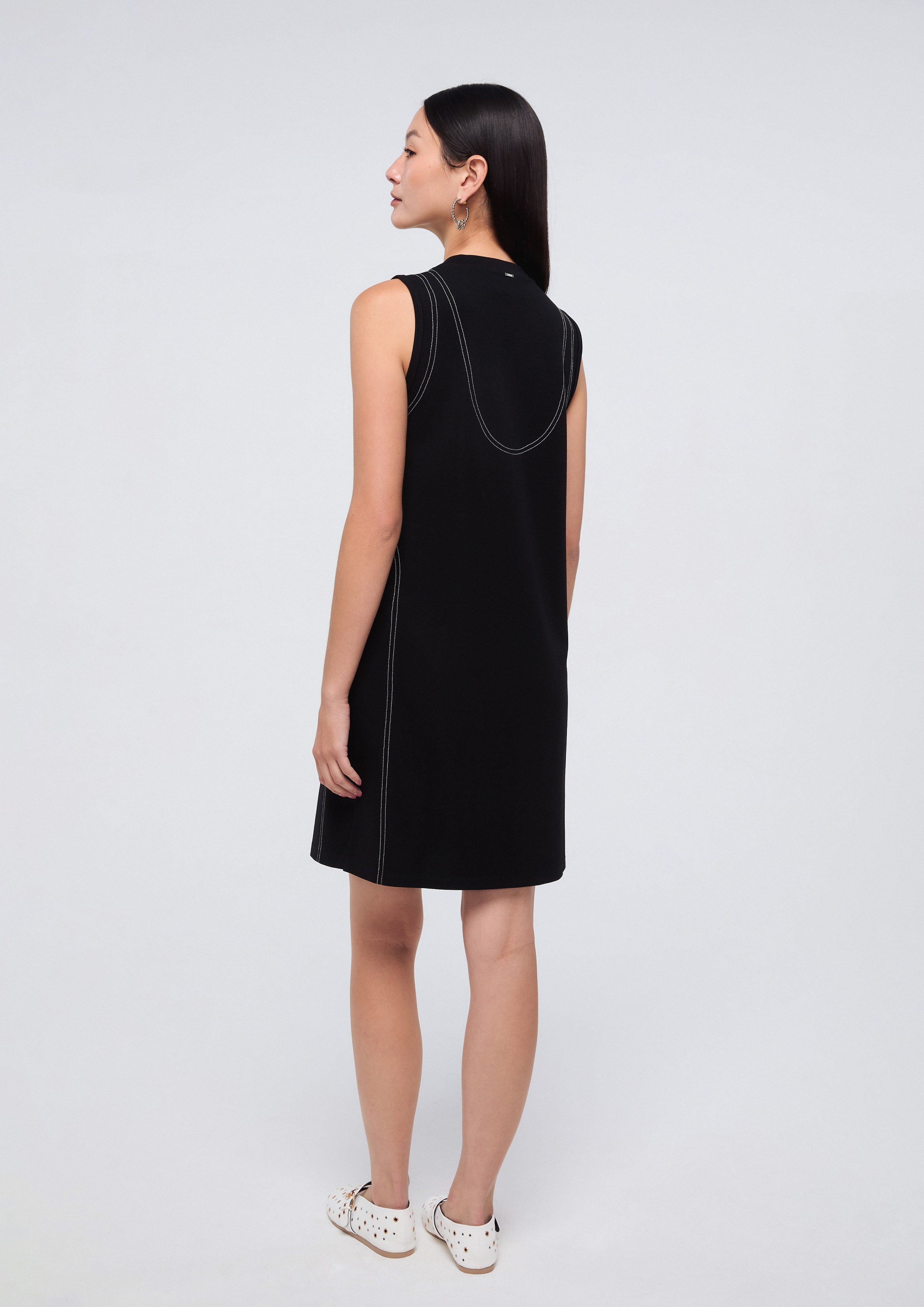 Contrast Stitching Mini Dress