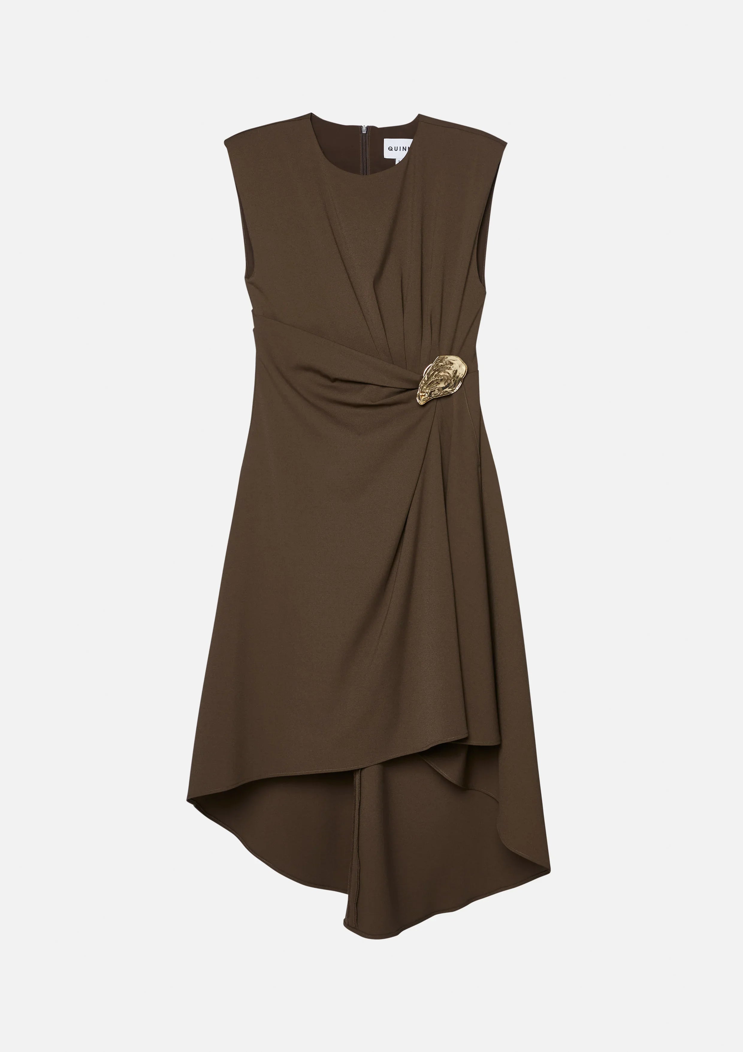 เดรสมิดิแขนกุดพร้อมเข็มขัด