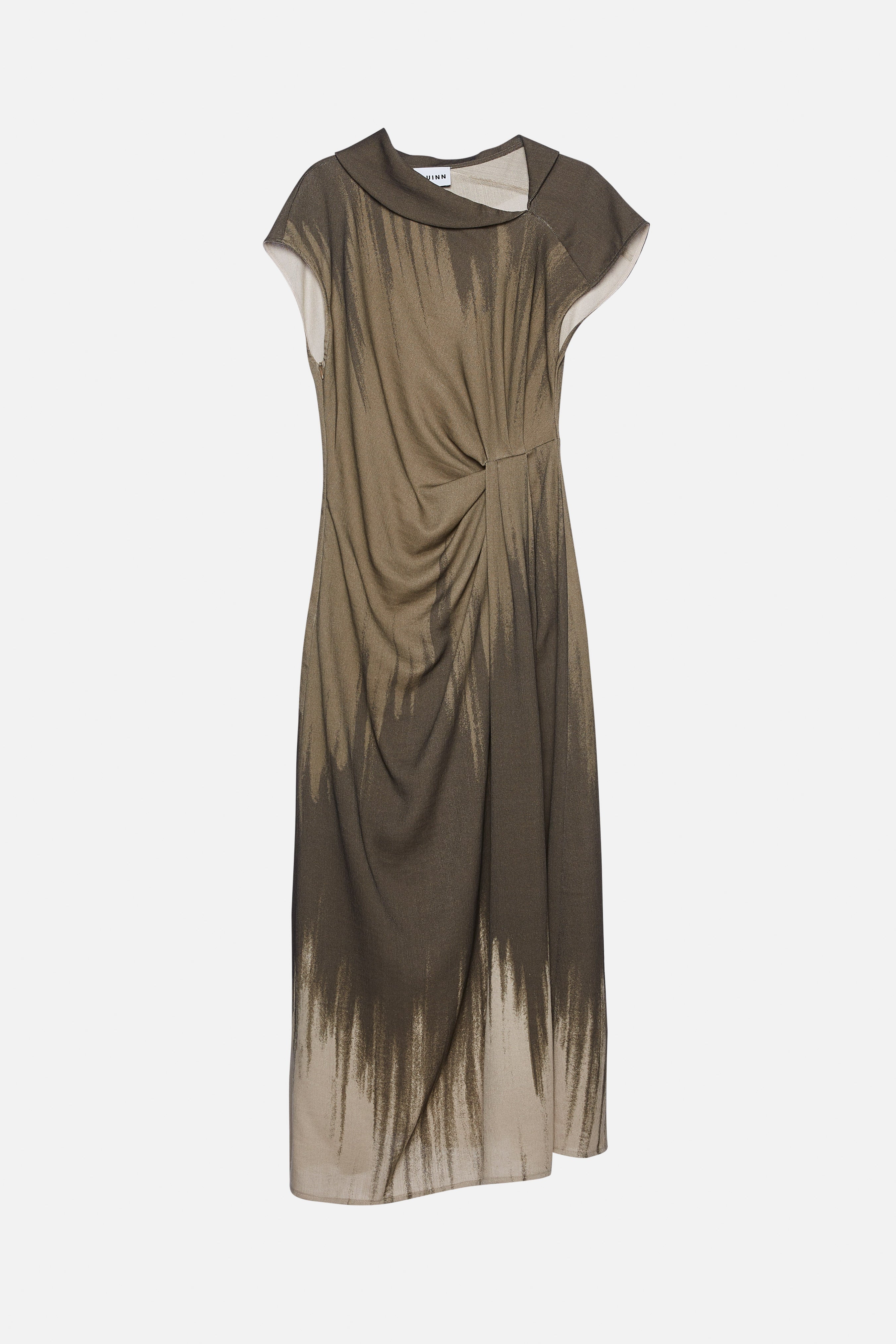 เดรสพิมพ์ลายจับเดรปด้านข้าง