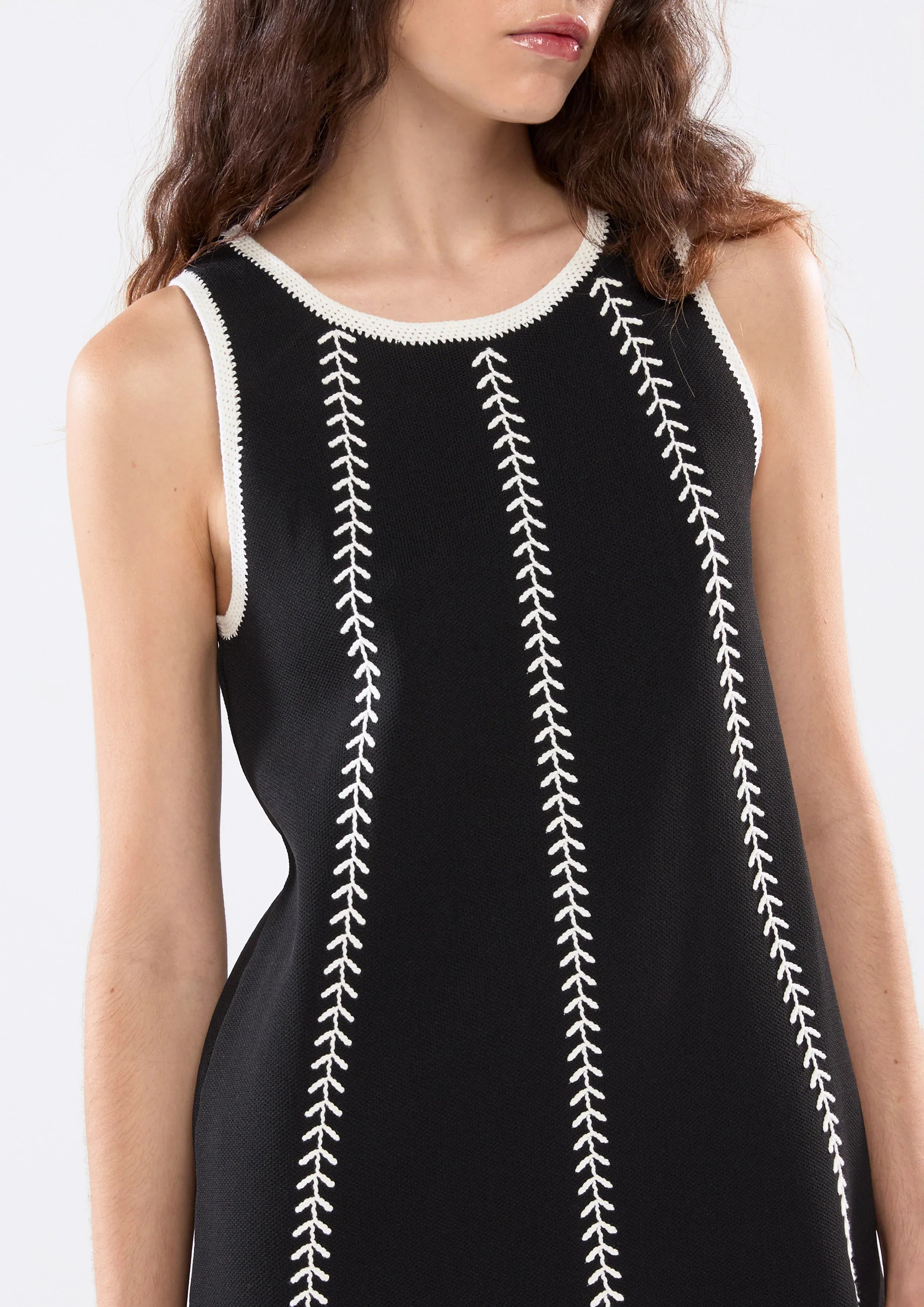 Stitching Sleeveless Mini Dress