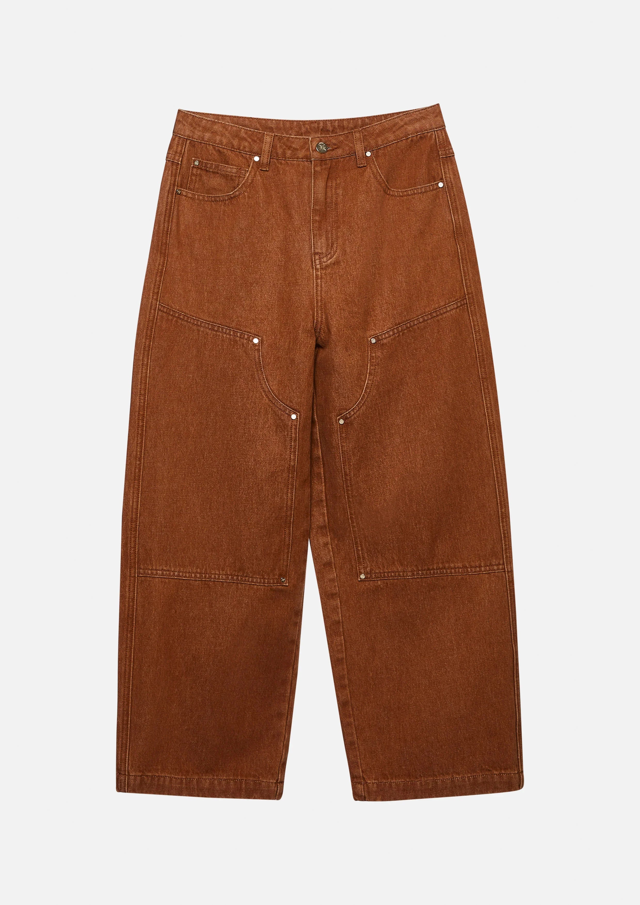 Wide Leg Denim Carpenter Pants