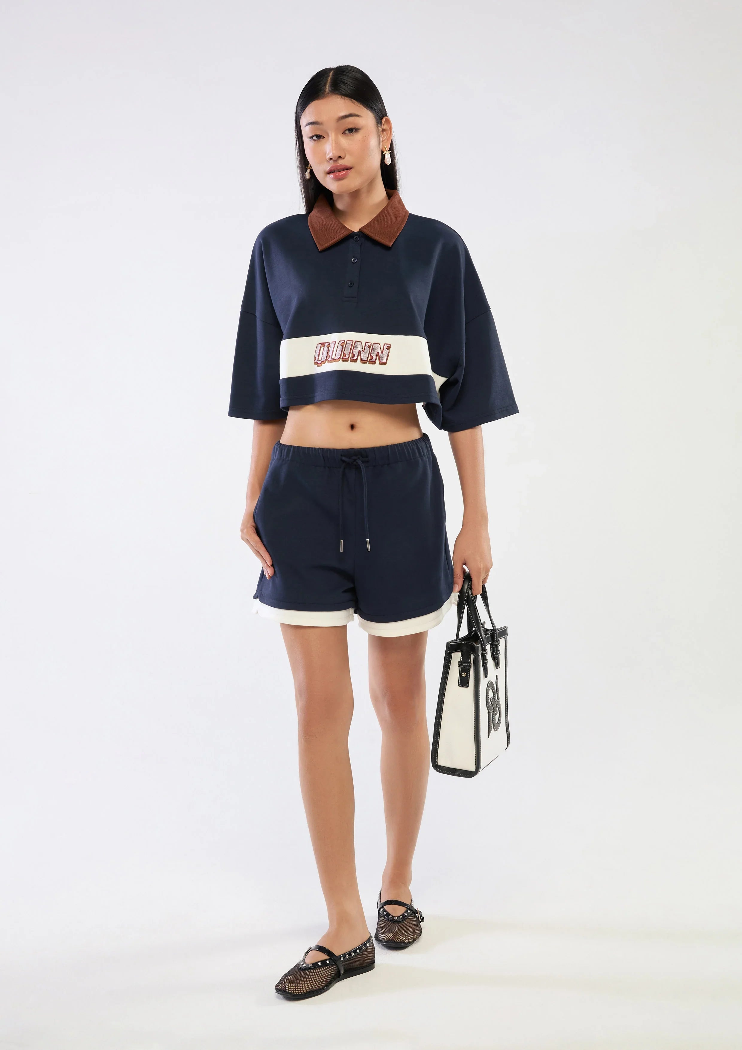 Logo Crop Long Sleeve Top