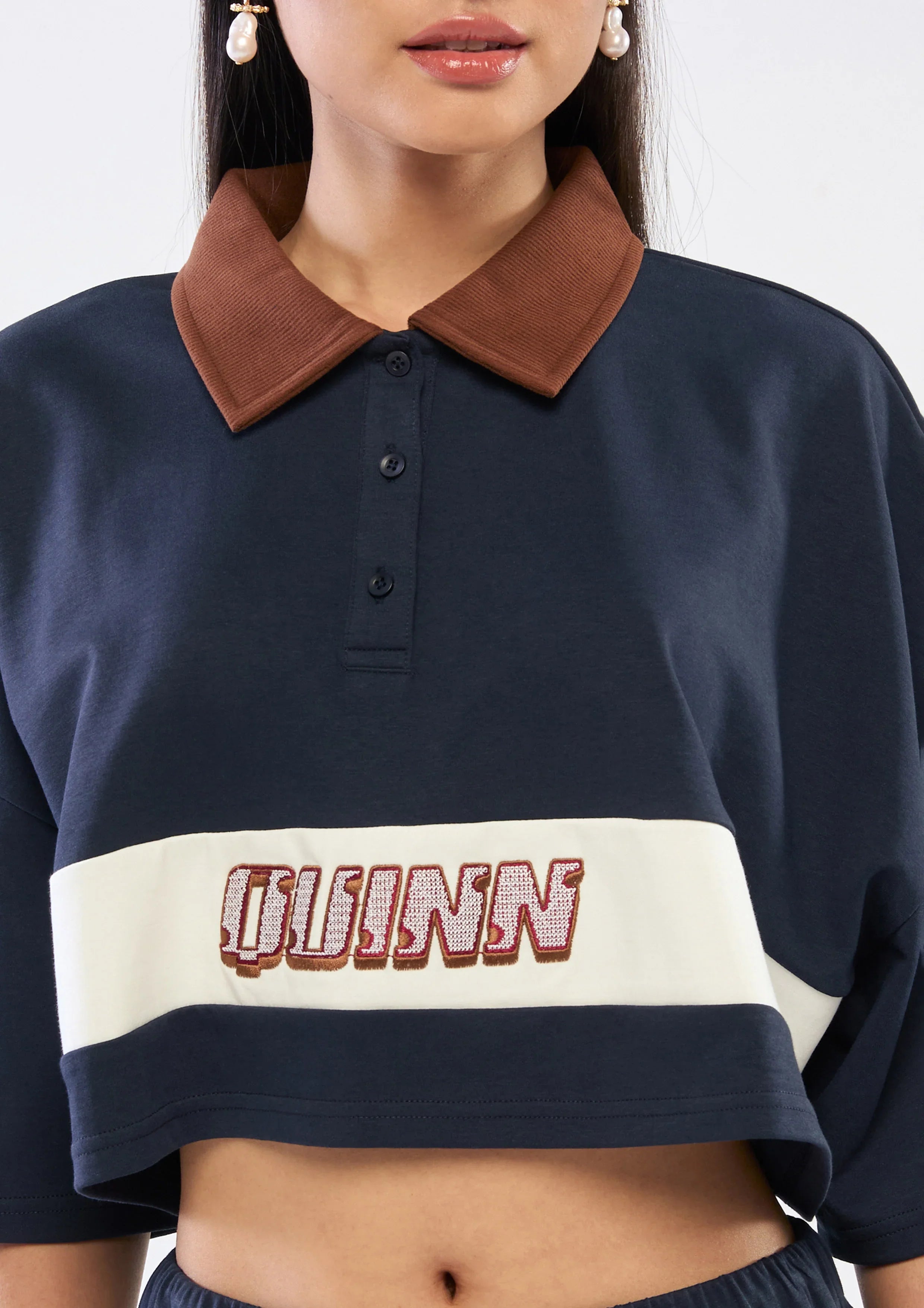 Logo Crop Long Sleeve Top