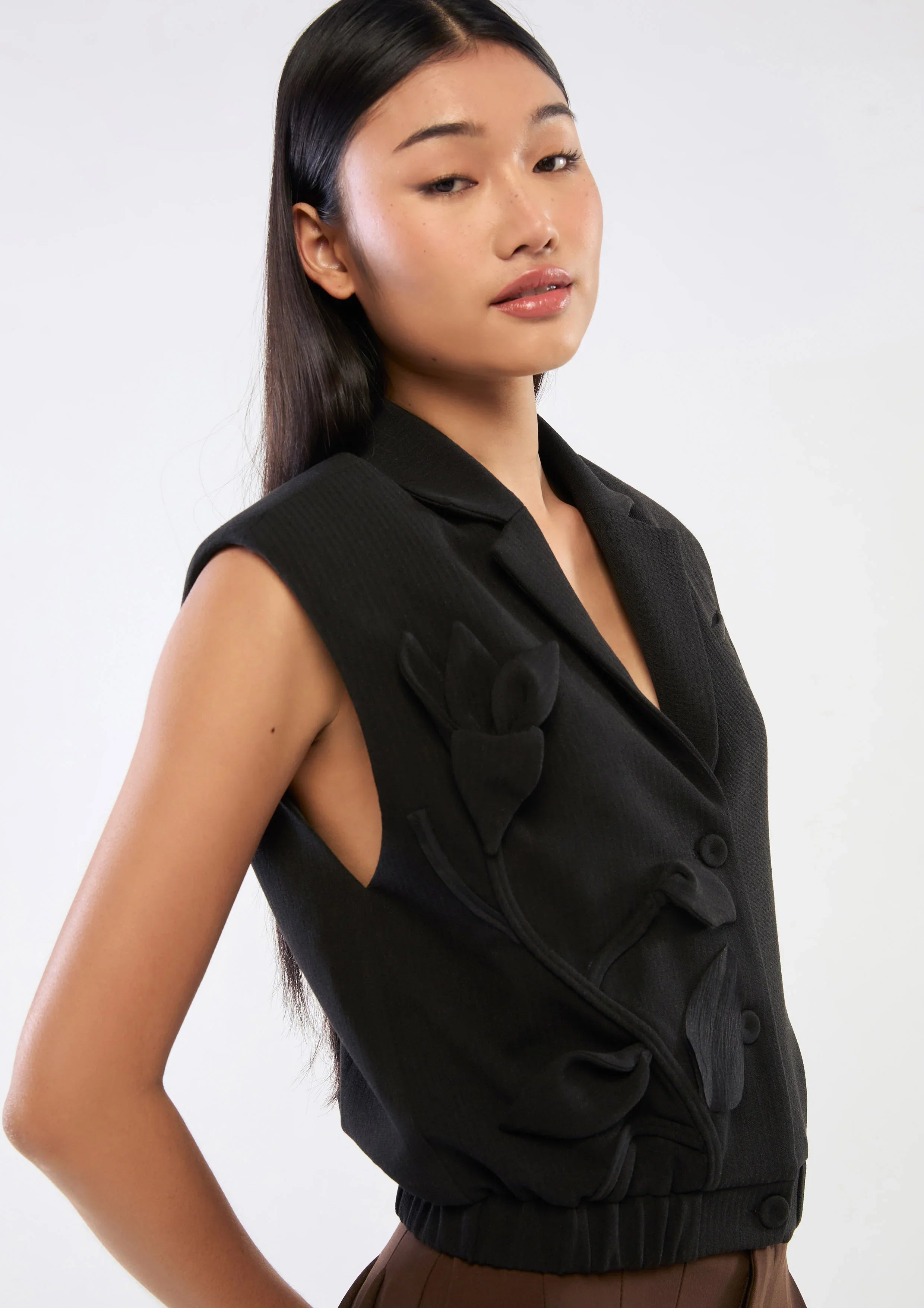 Leaves Embellished Vest