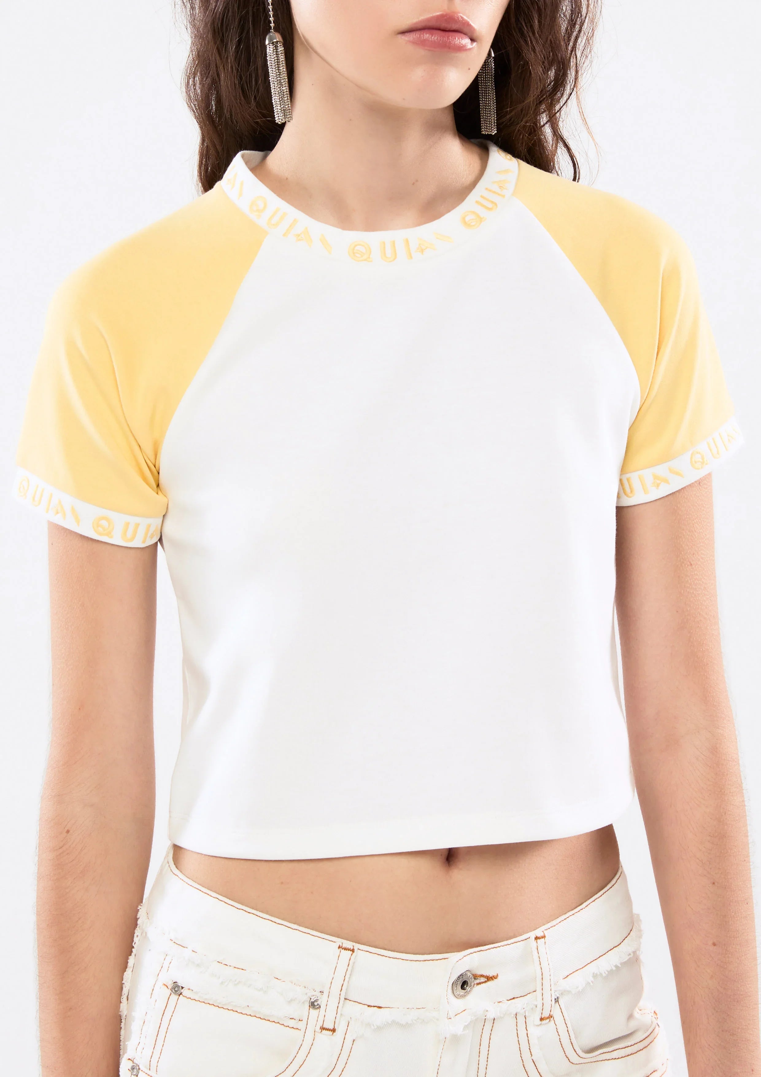 Logo Two Tone Crop T-Shirt