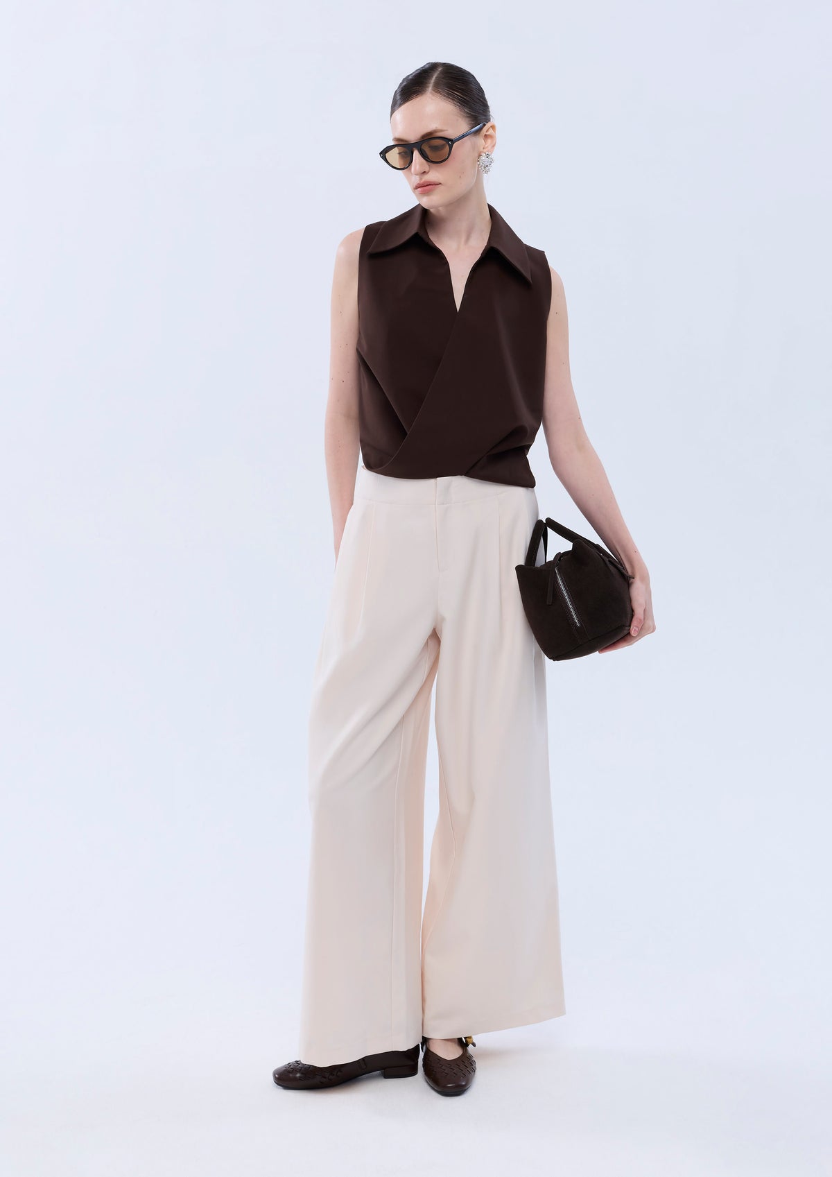 Crossed Sleeveless Blouse