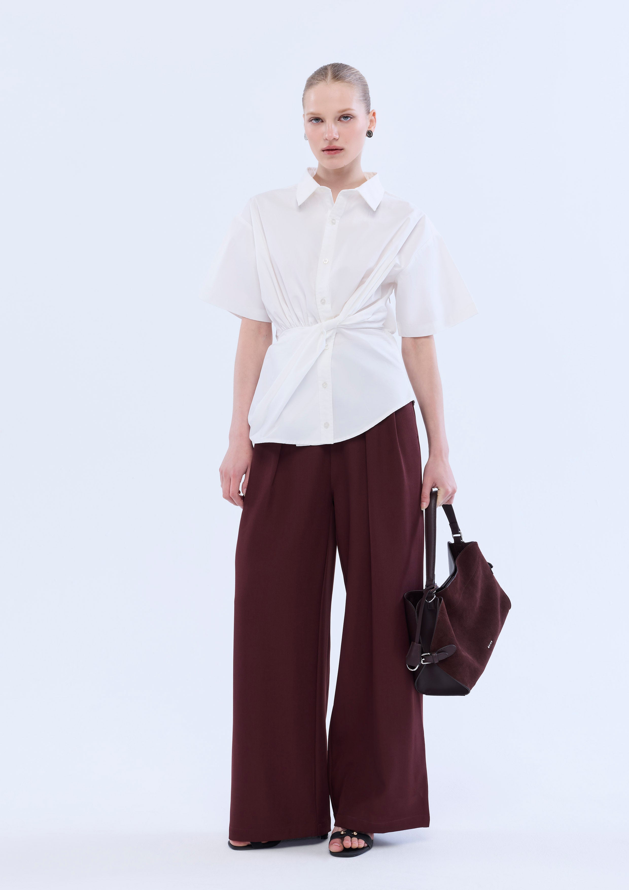Twisted Front Short Sleeve Shirt