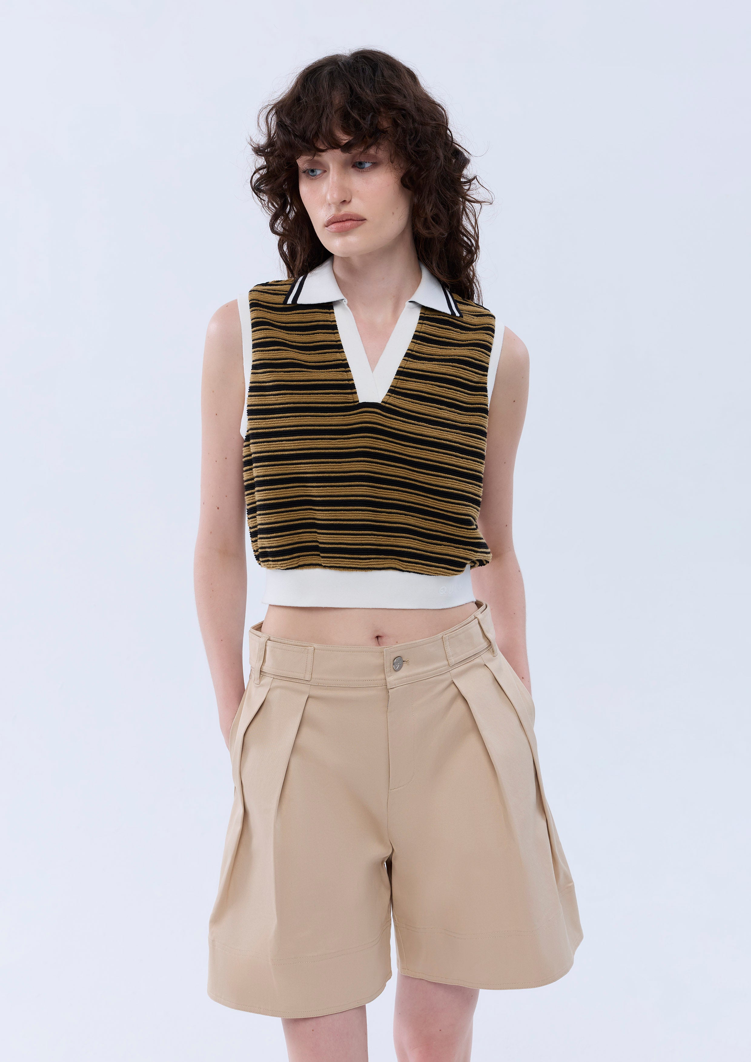 Stripe Knitted Crop Top