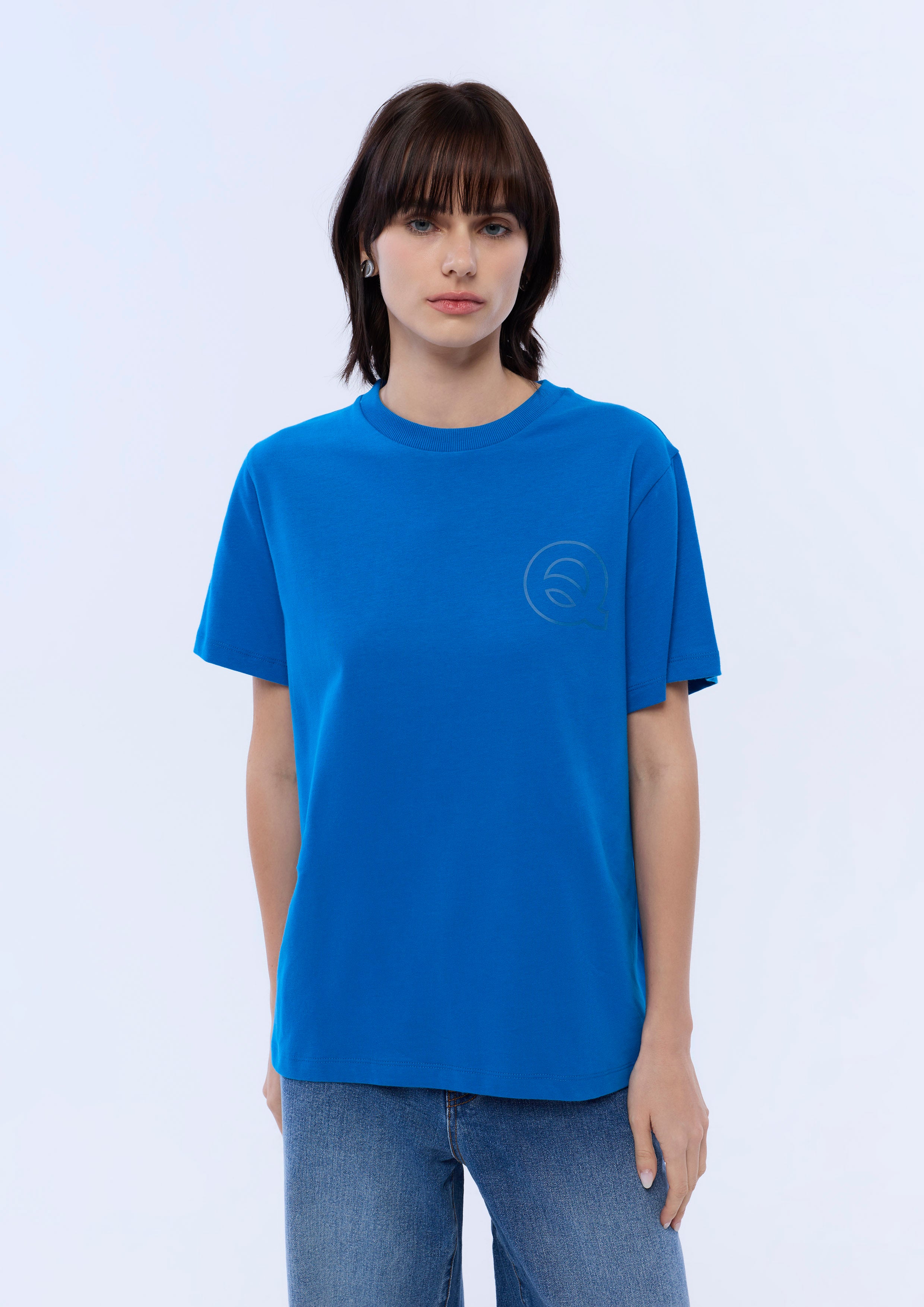 เสื้อยืดแขนสั้นพิมพ์ลายโลโก้
