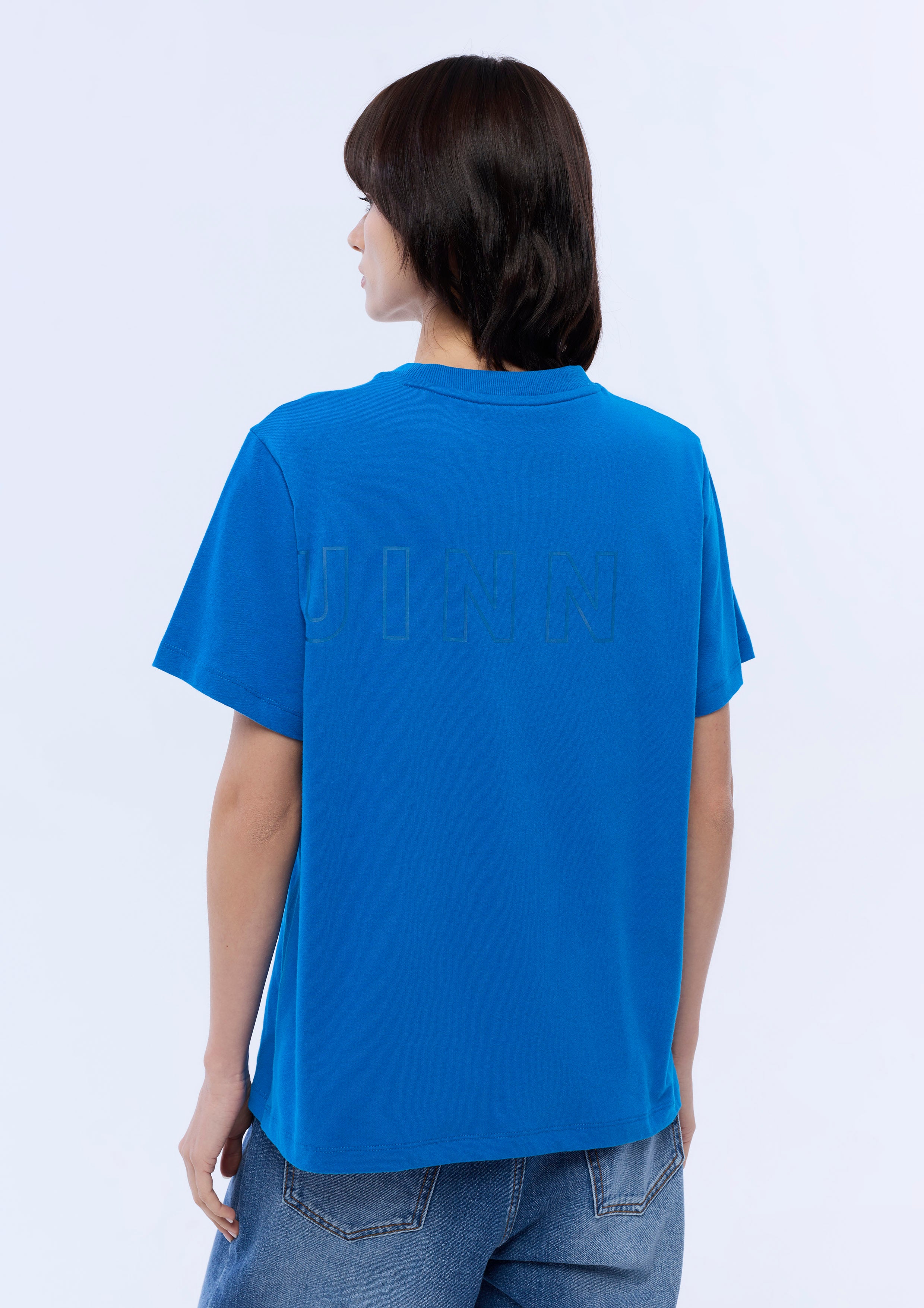 เสื้อยืดแขนสั้นพิมพ์ลายโลโก้