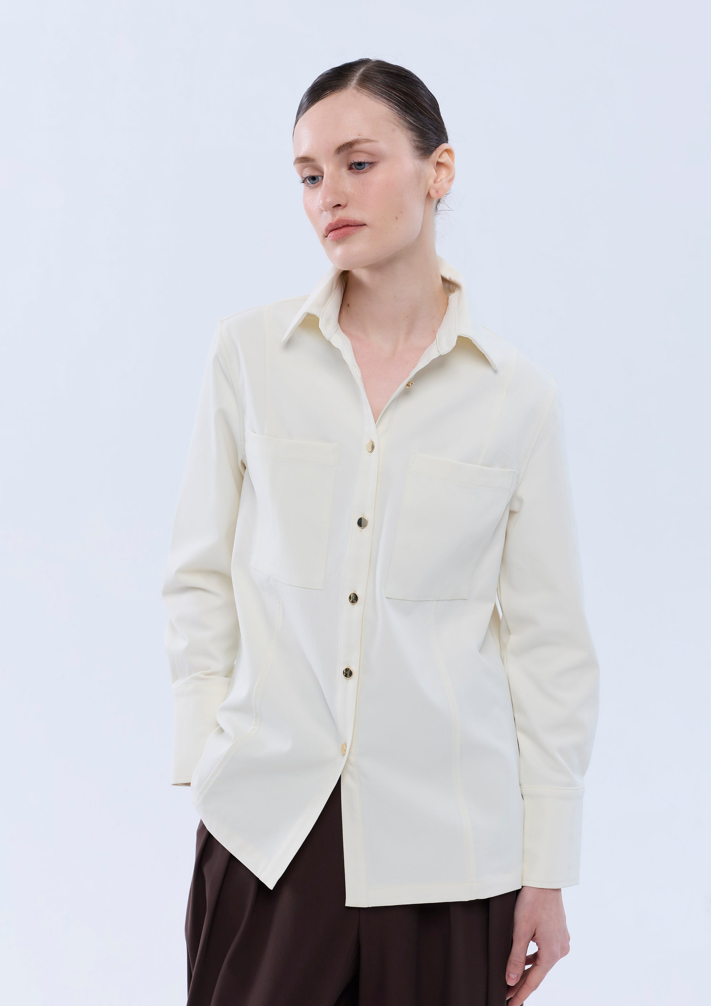 Back Button Snap Long Sleeve Shirt