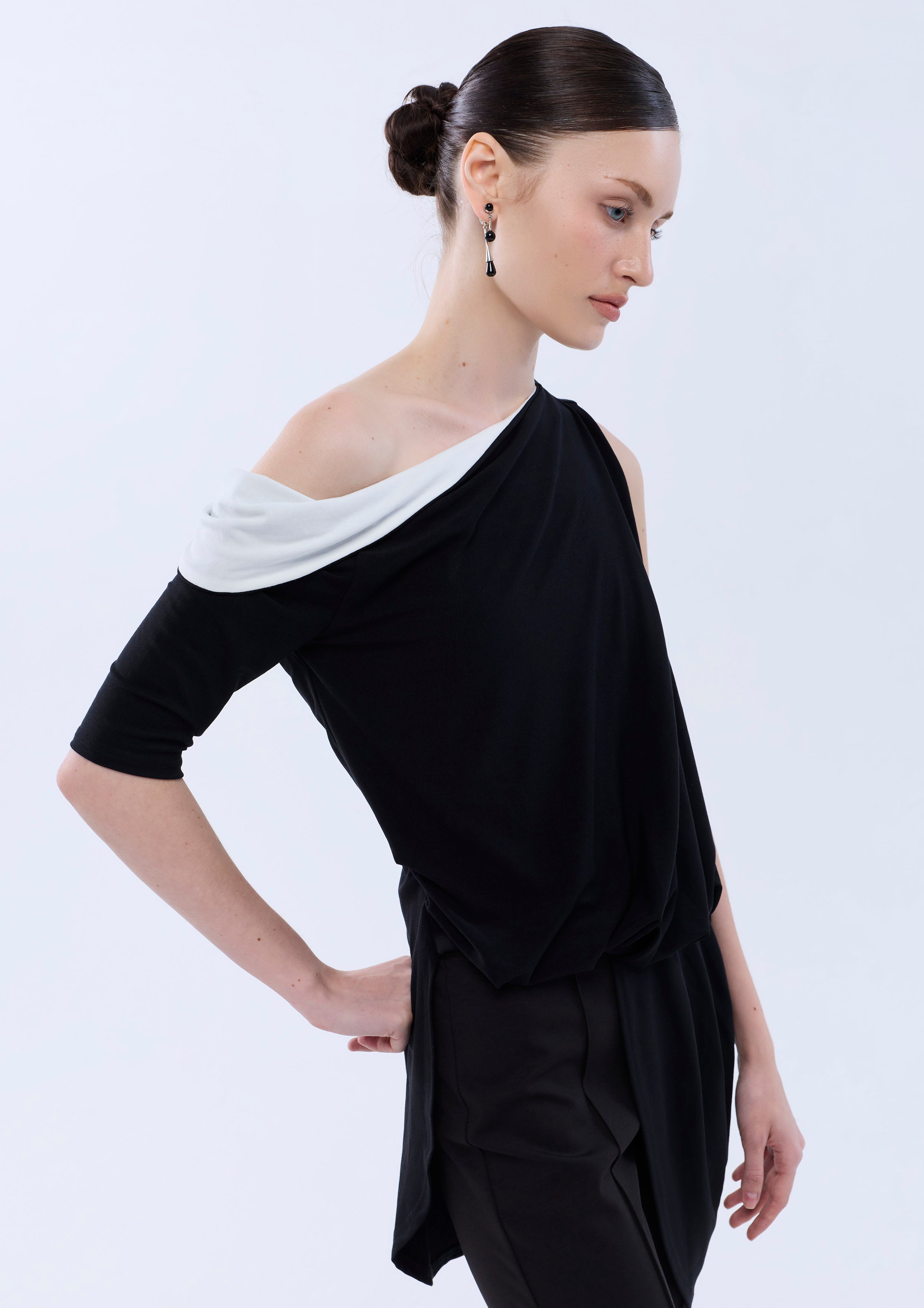 One Sleeve Drape Blouse