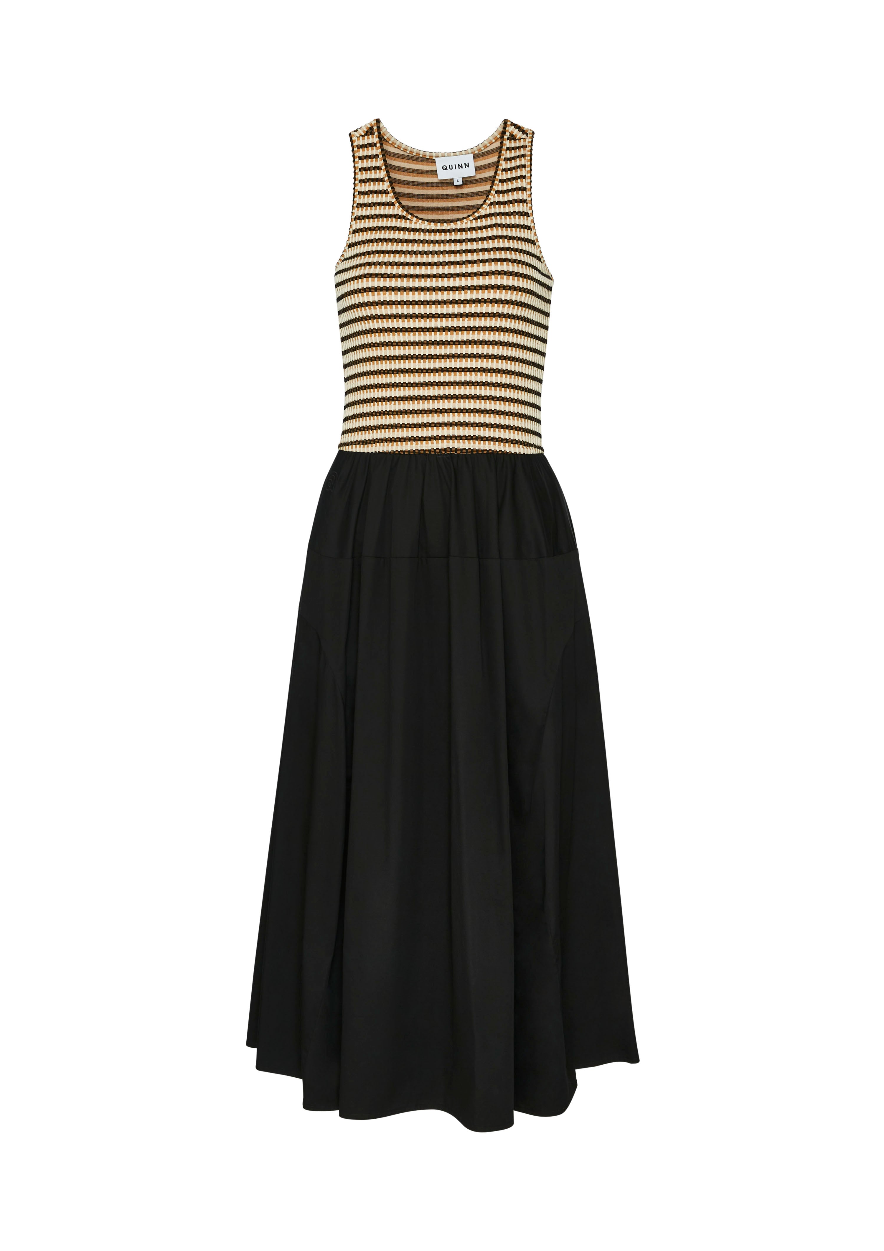 Stripe Tank Flare Skirt Maxi Dress