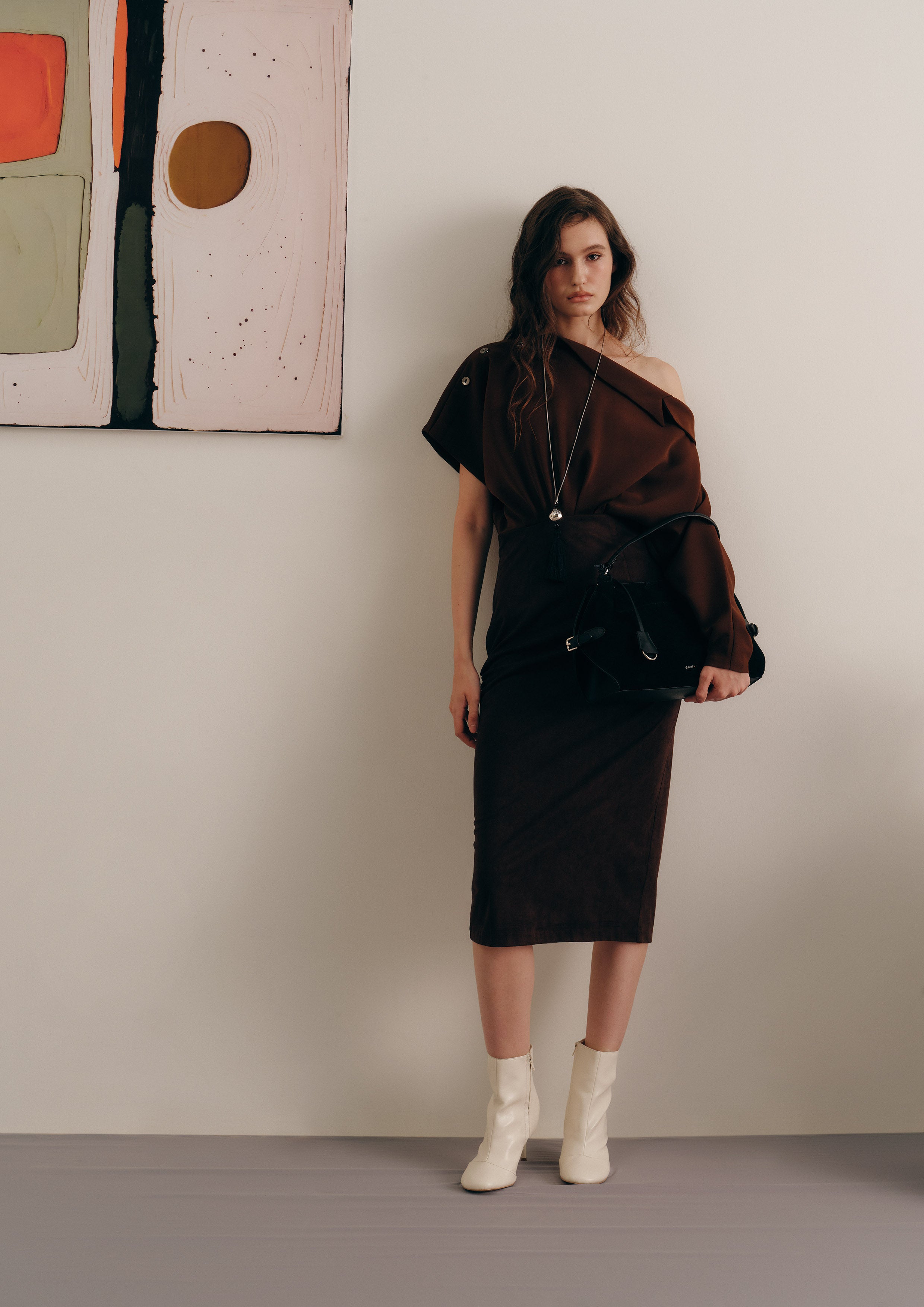 One-Shoulder Midi Dress