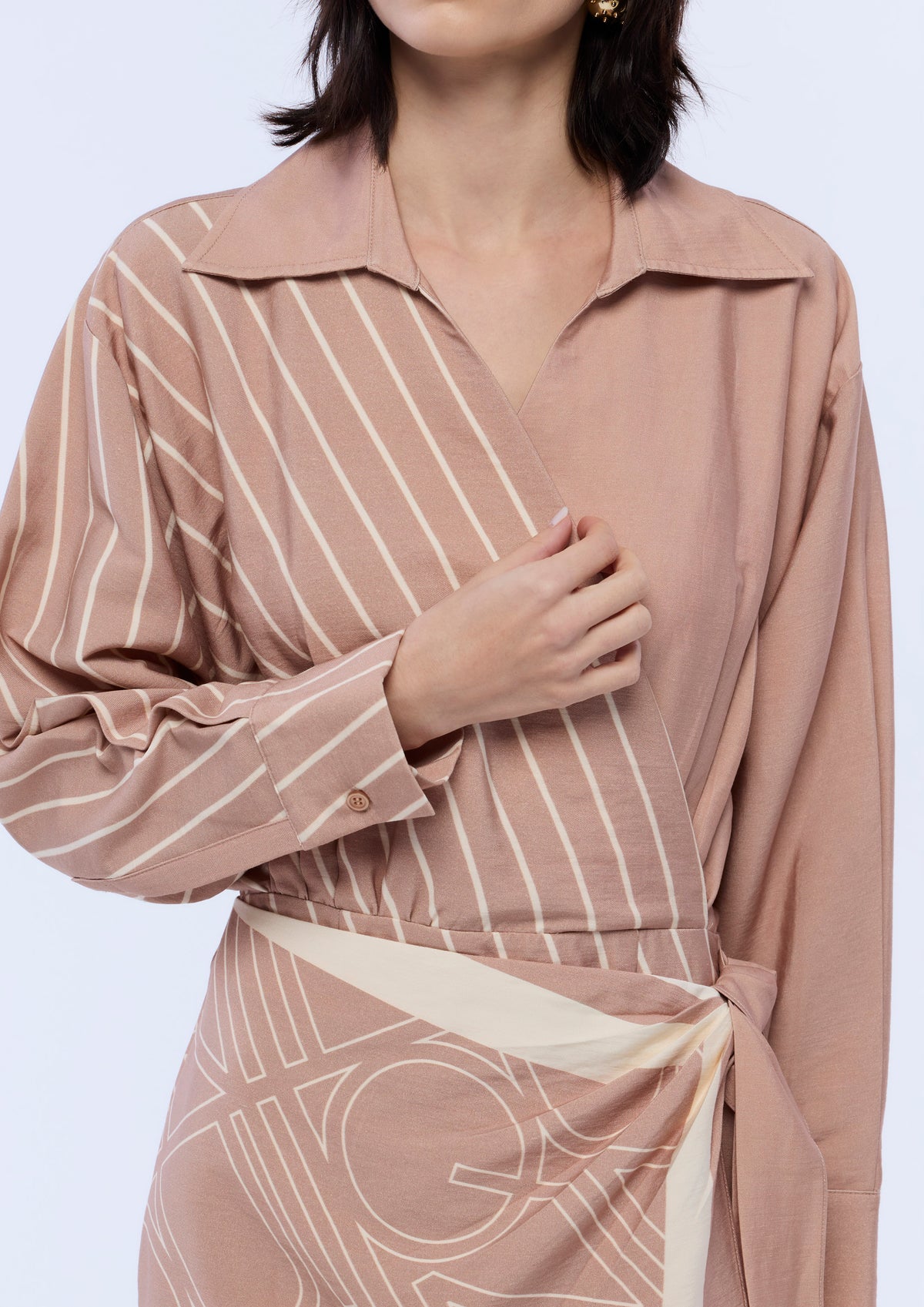 Print Wrap Mini Dress