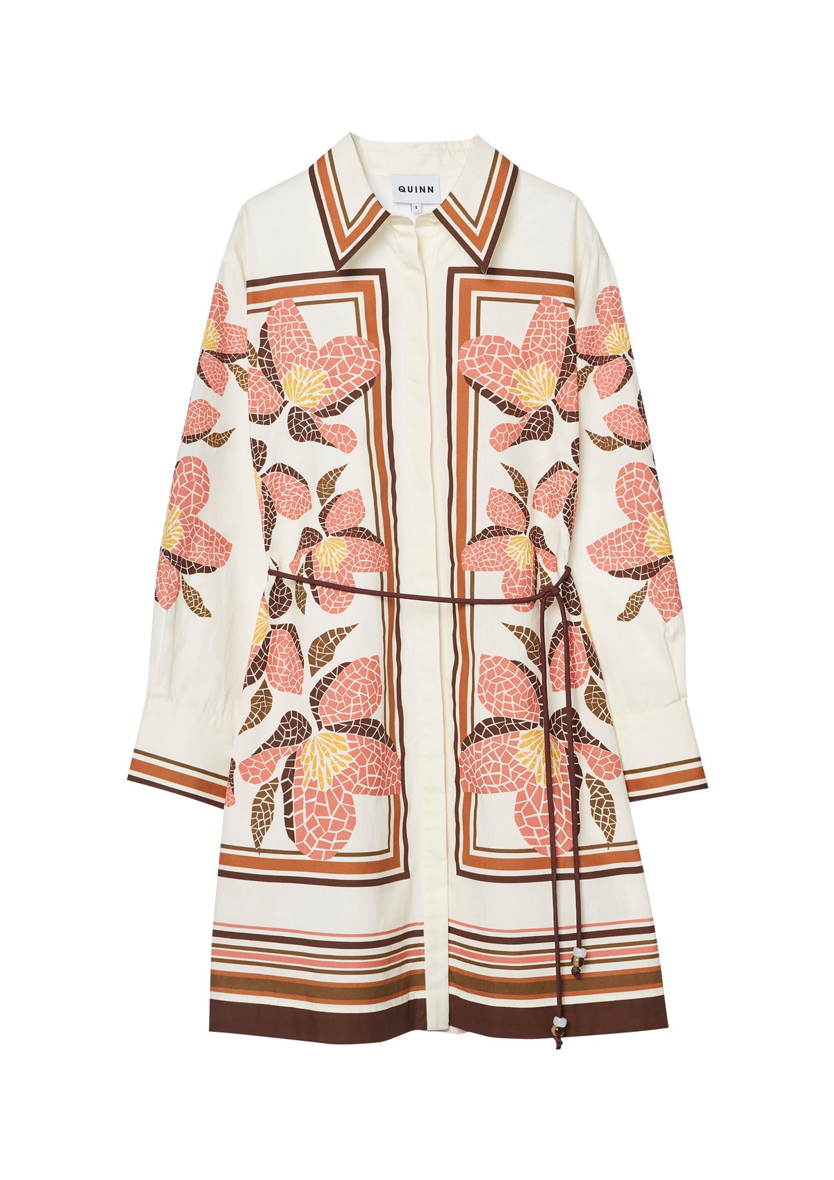 Print Long Sleeve Shirt Dress
