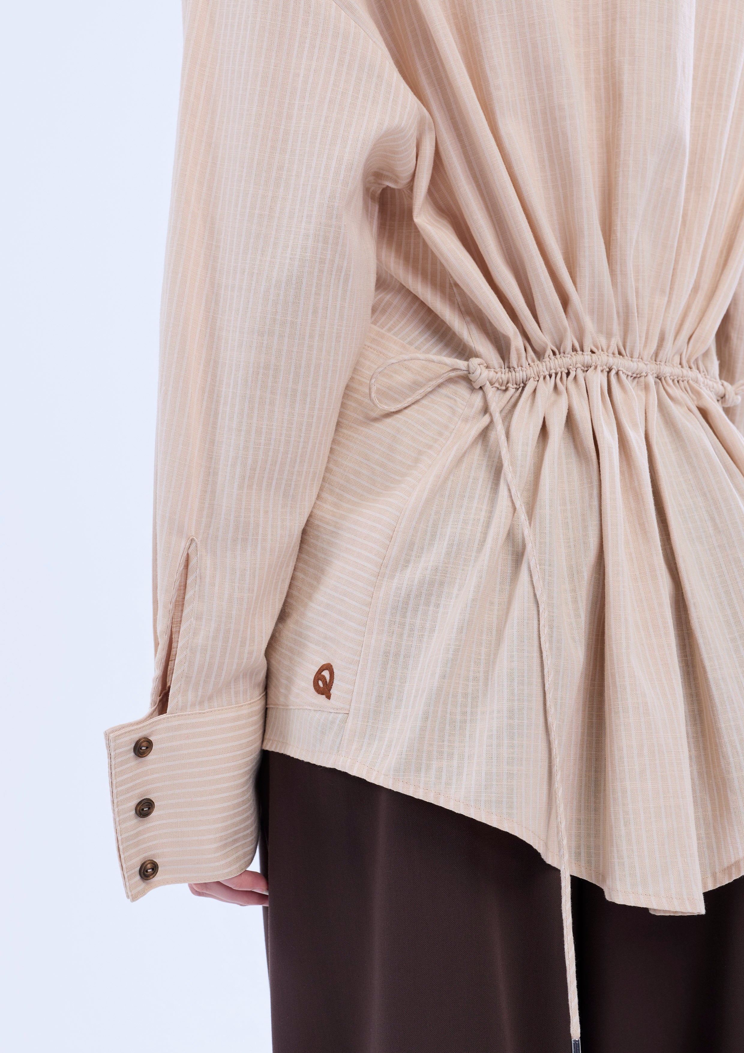 Stripe Asymmetrical Long Sleeve Shirt