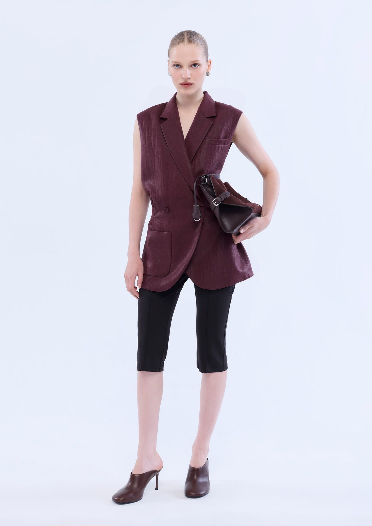Double Breasted Front Flap Pocket Vest