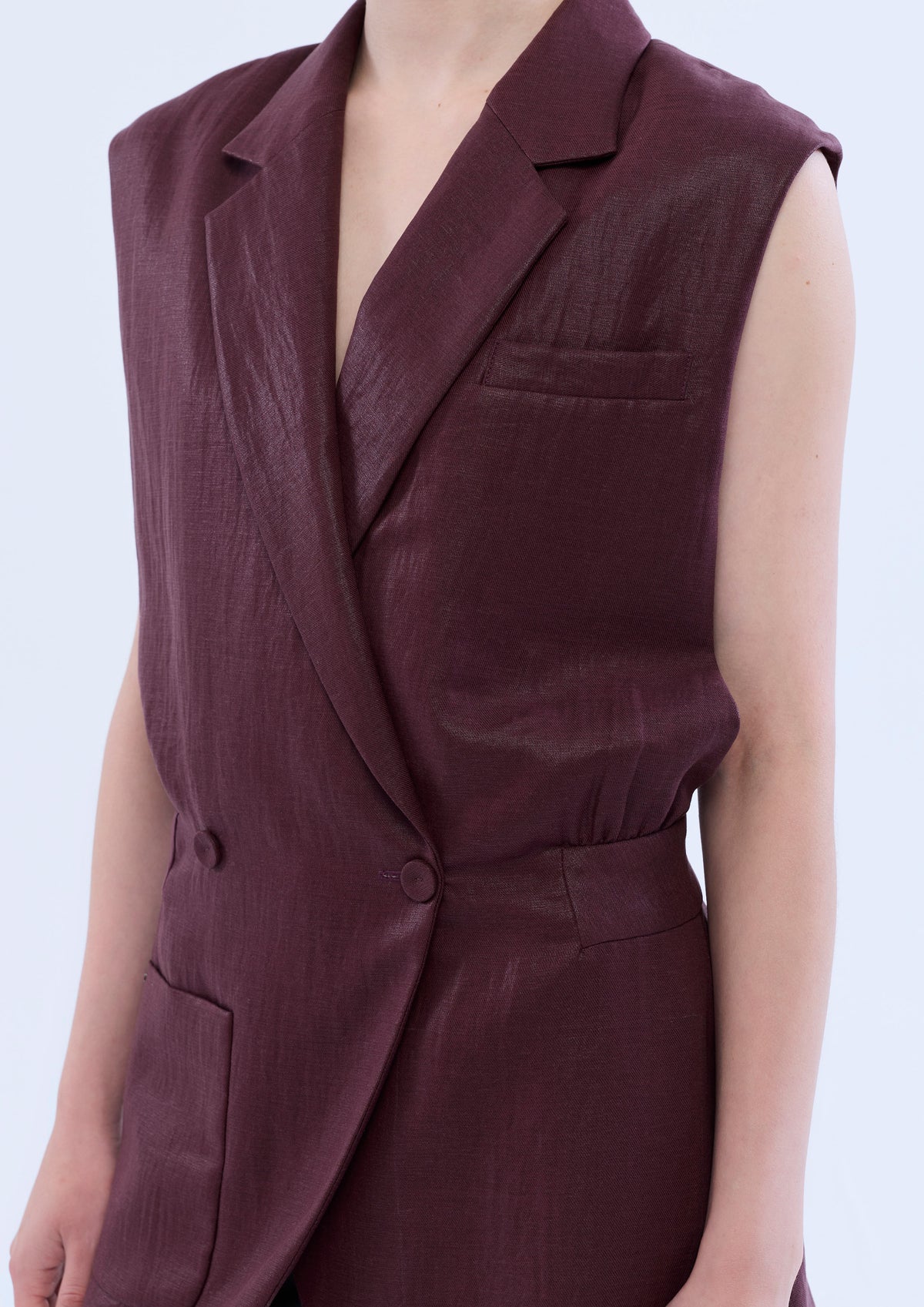 Double Breasted Front Flap Pocket Vest