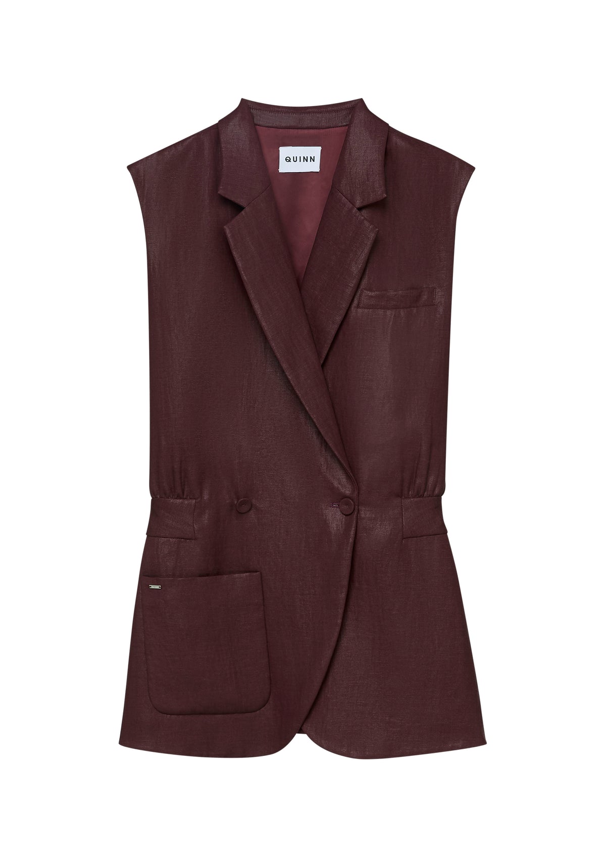 Double Breasted Front Flap Pocket Vest