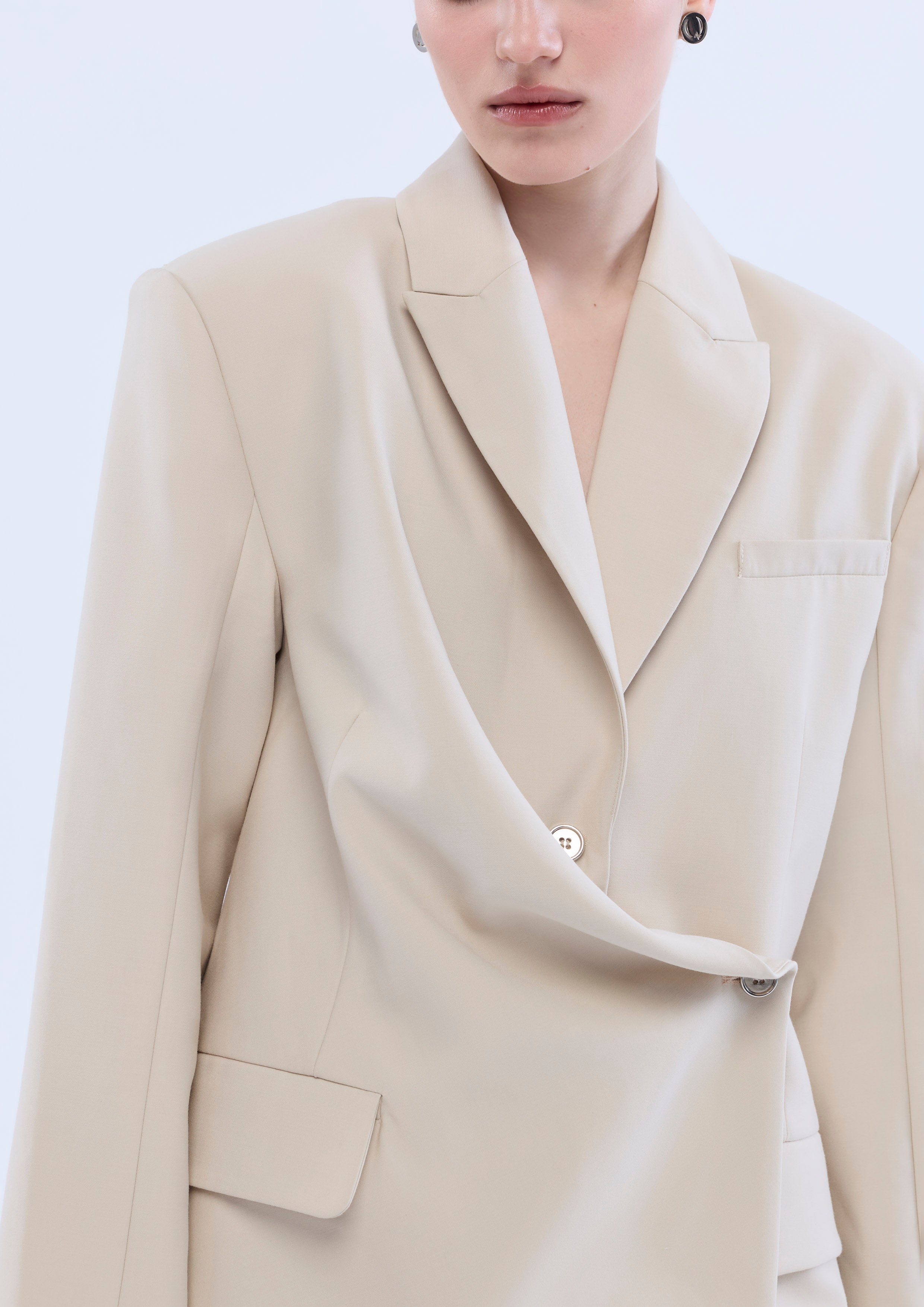 Front Drape Blazer Mini Dress