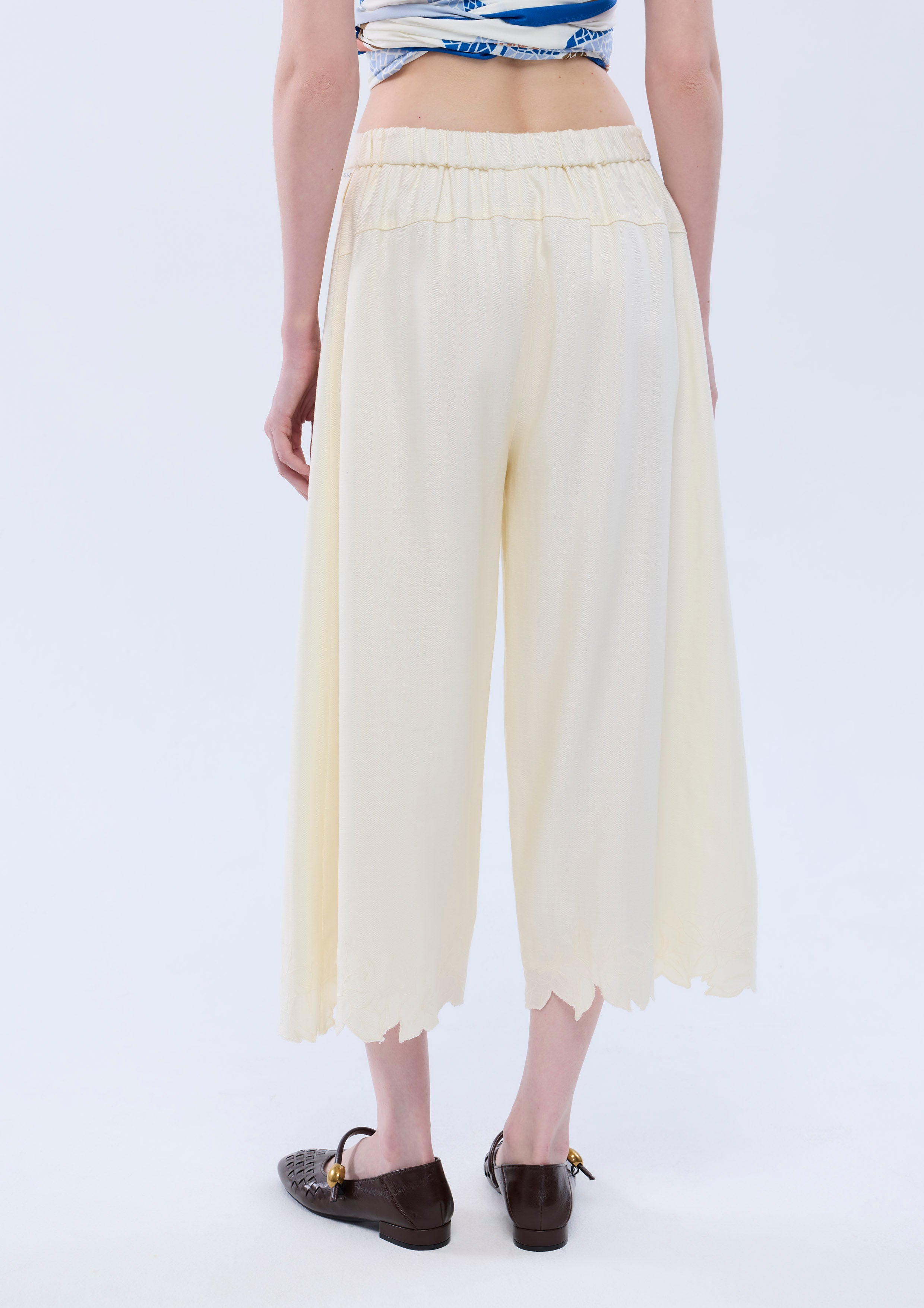 Lasercut Flare Leg Pants