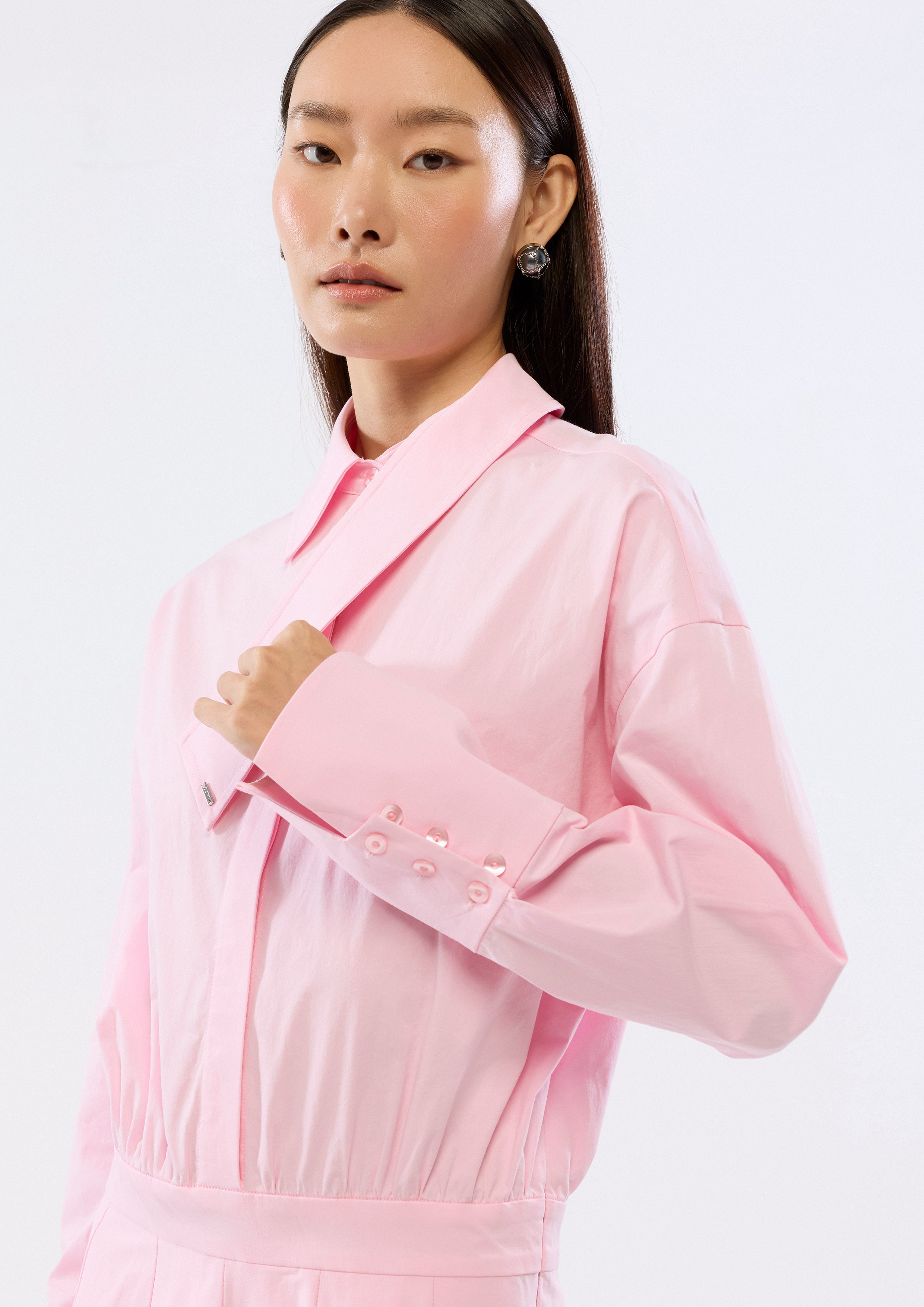 Asymmetric Collar Mini Dress