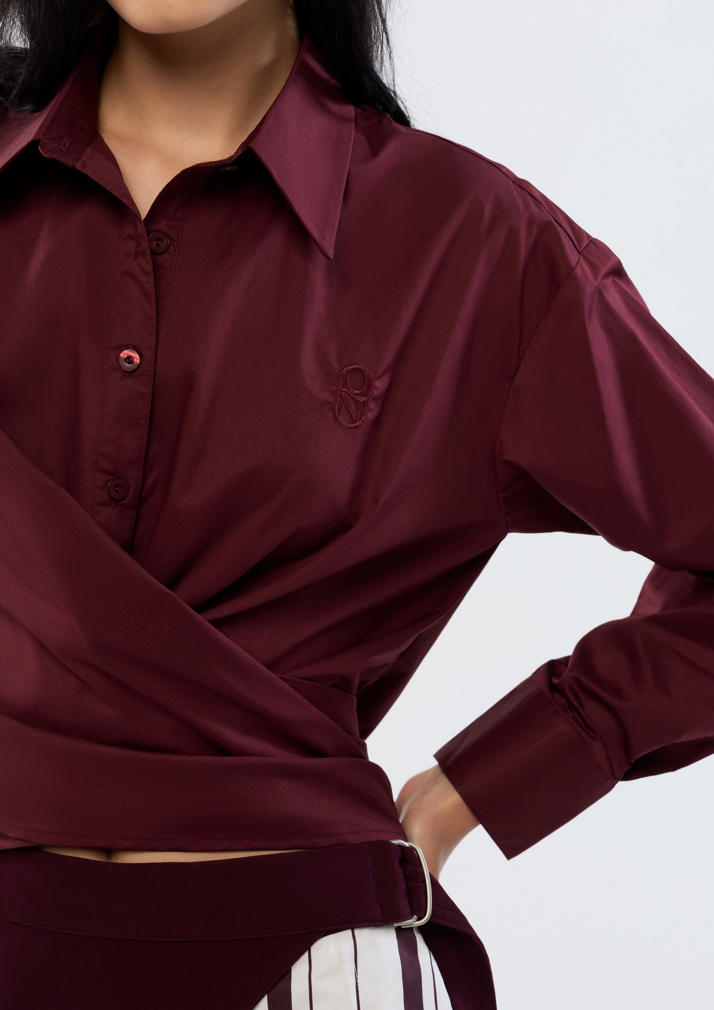 Side Wrap Long Sleeve Shirt