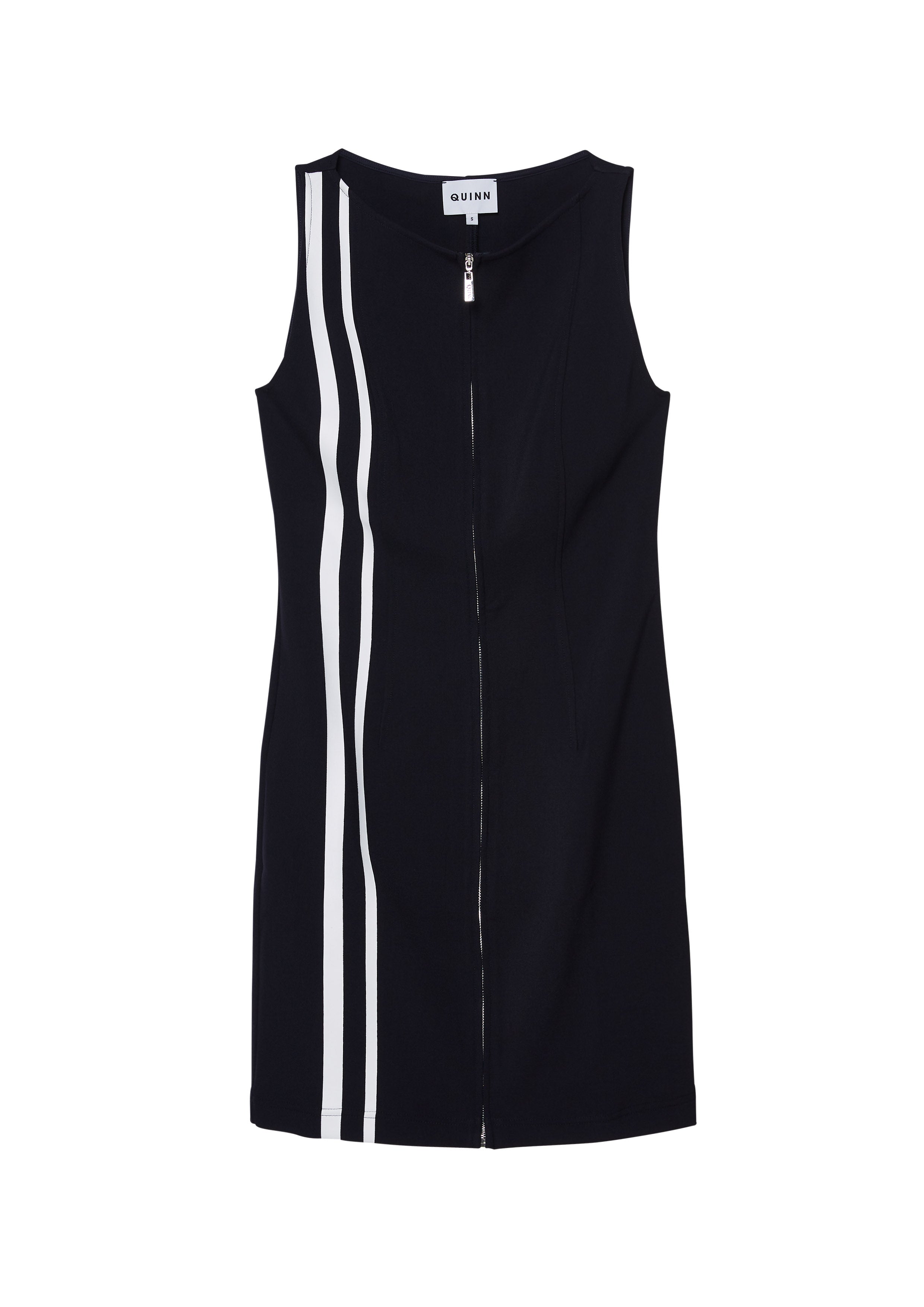 เดรสสั้นแขนกุดแต่งซิปหน้า