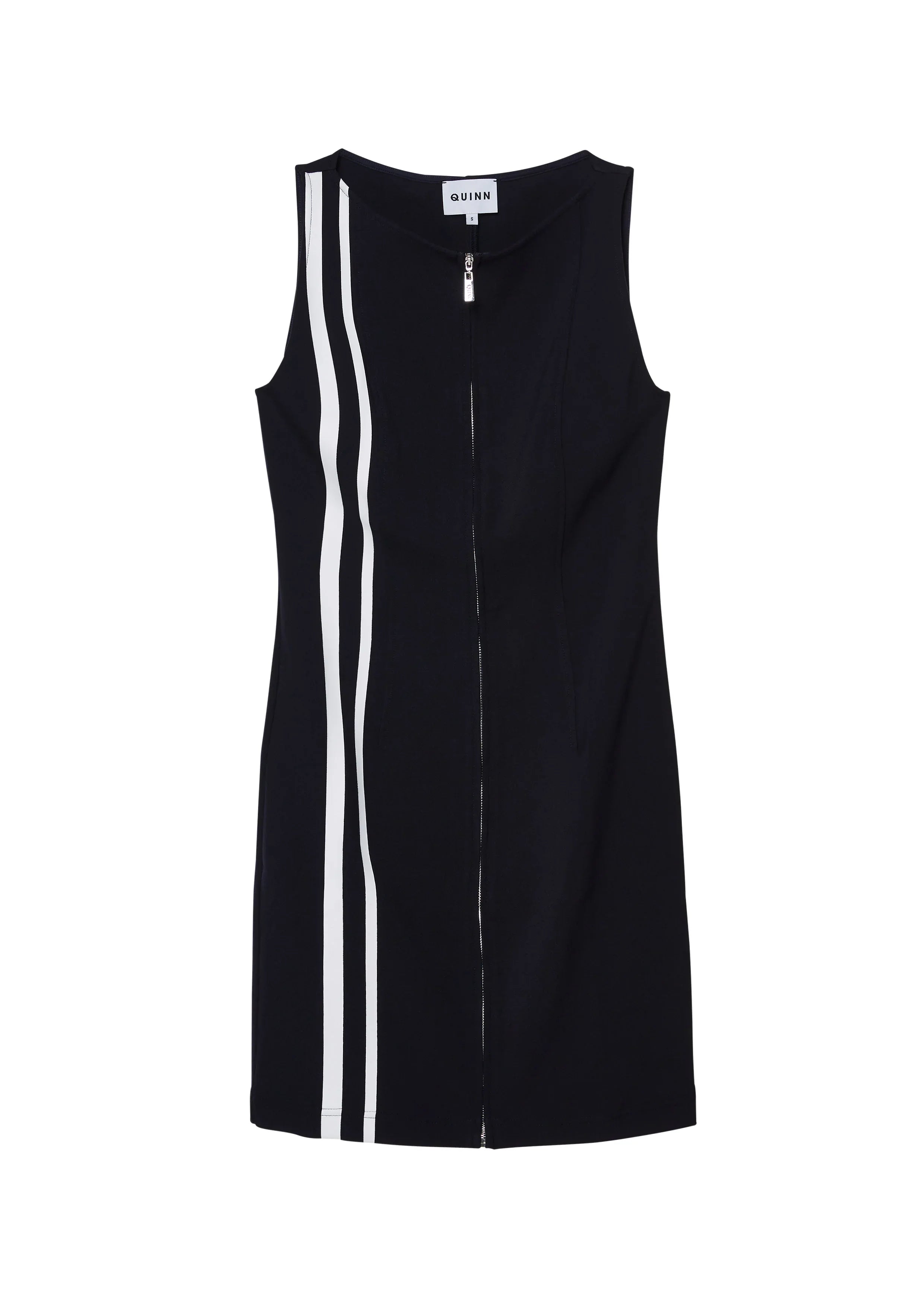 เดรสสั้นแขนกุดแต่งซิปหน้า