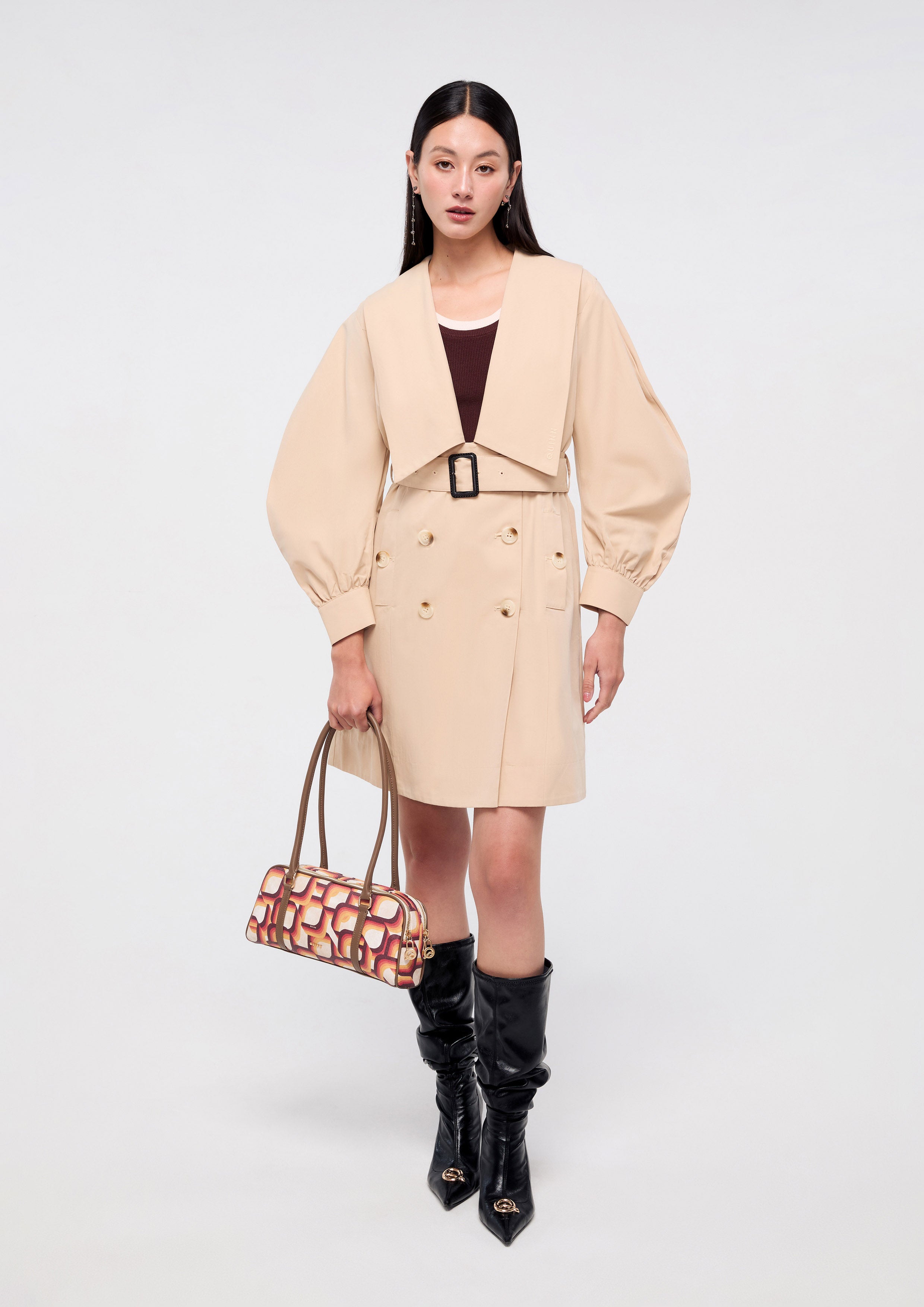 Oversized Collar Double Breast Coat