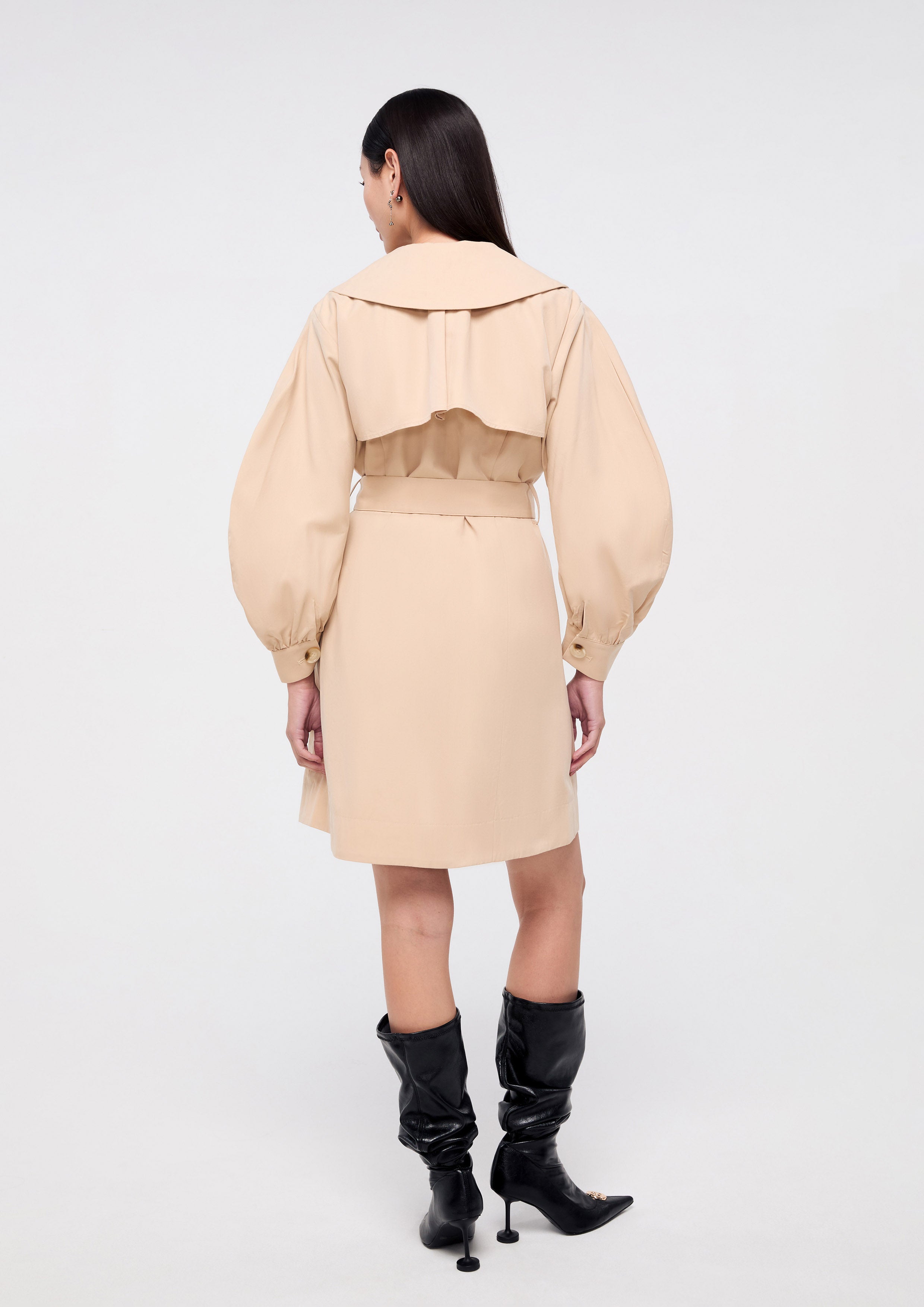 Oversized Collar Double Breast Coat