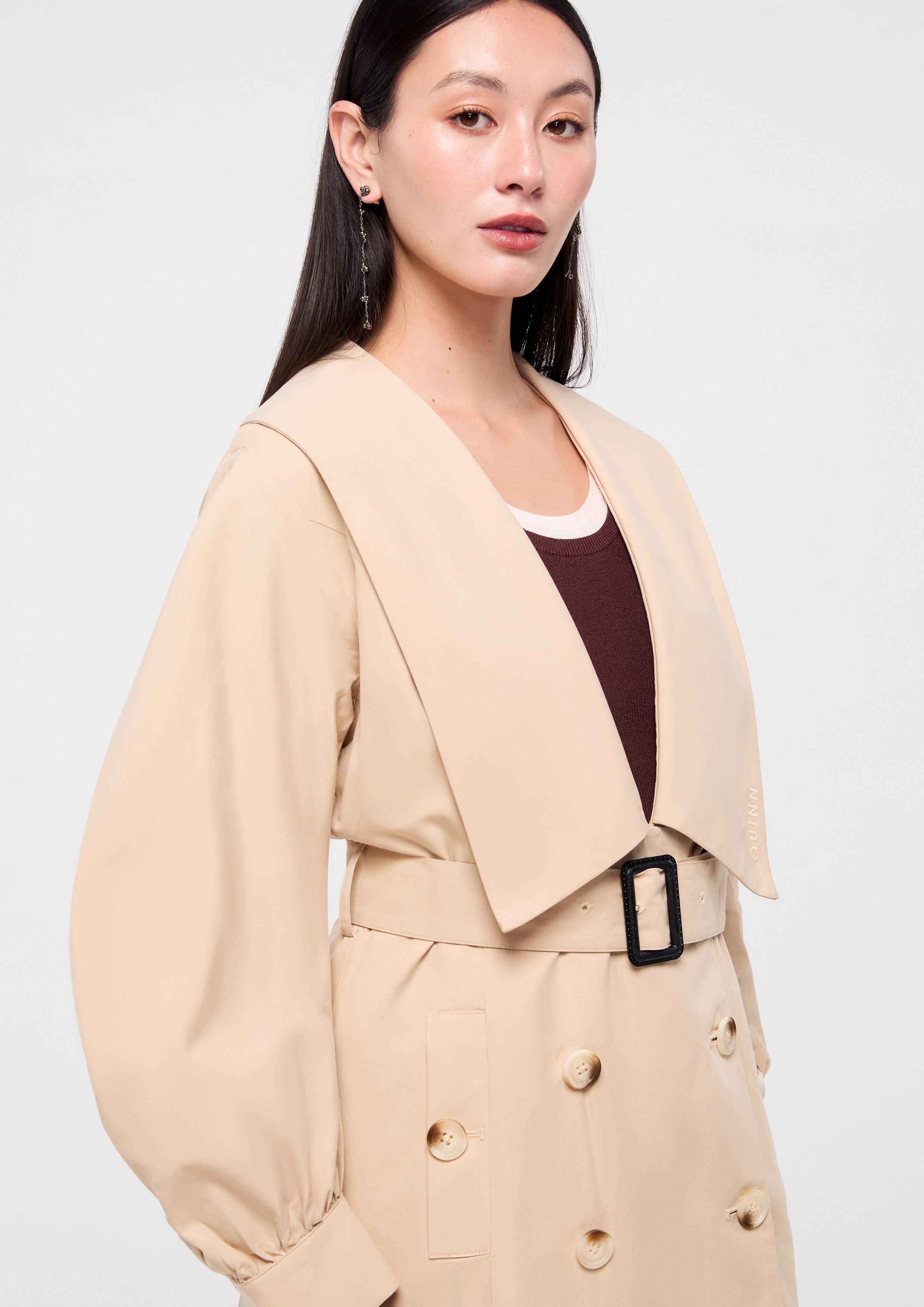 Oversized Collar Double Breast Coat