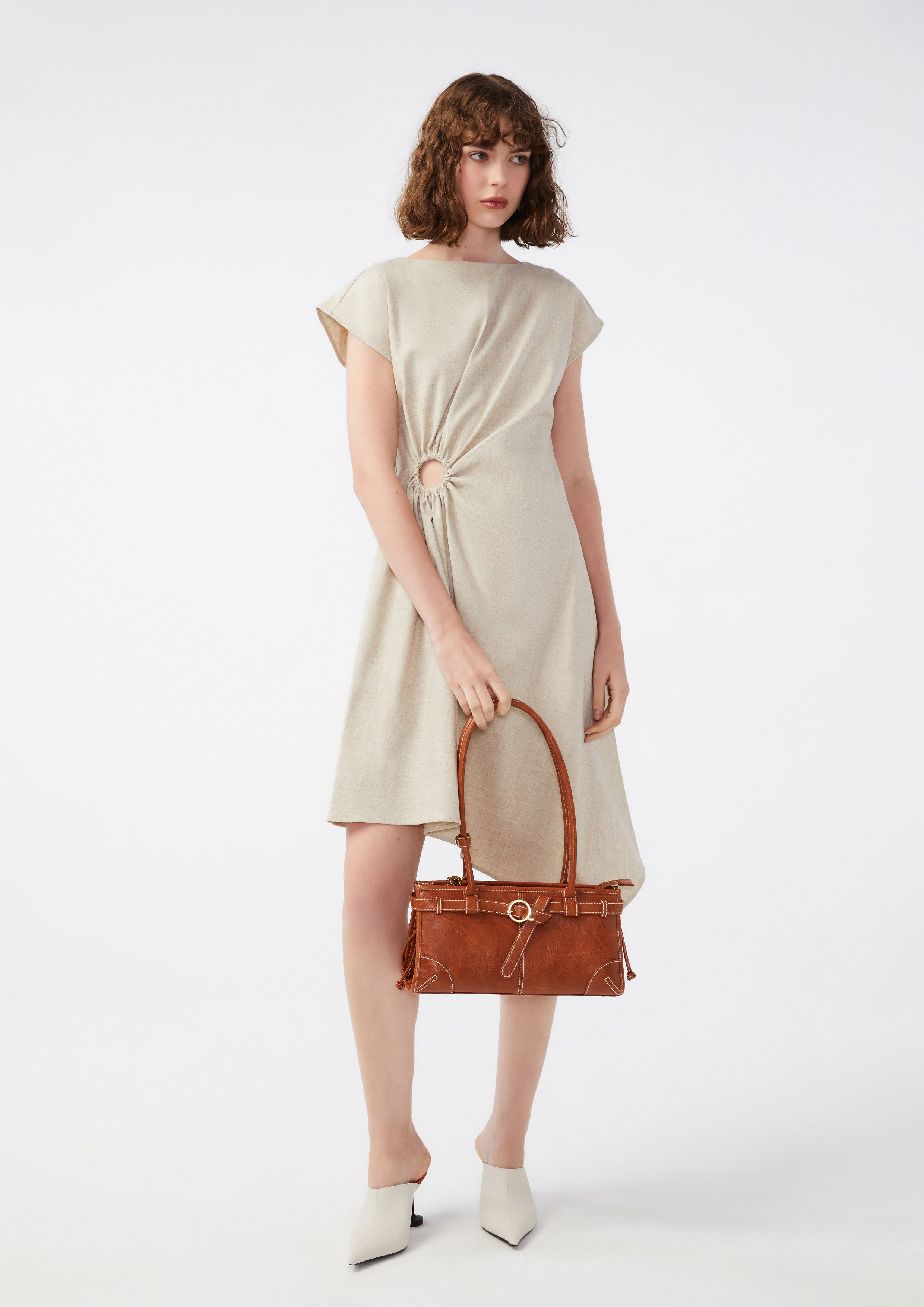 O Ring Short Sleeve Mini Dress