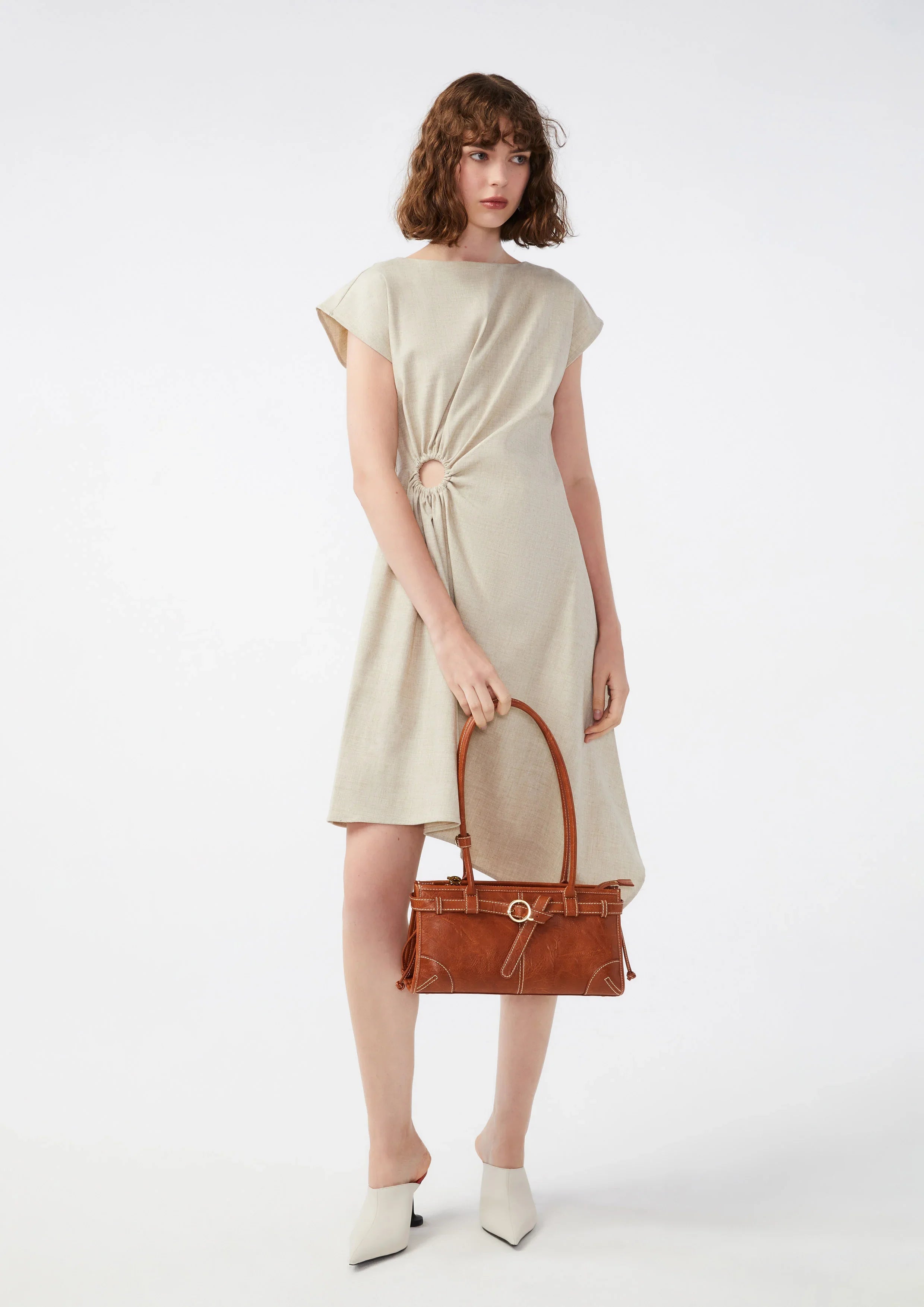 O Ring Short Sleeve Mini Dress