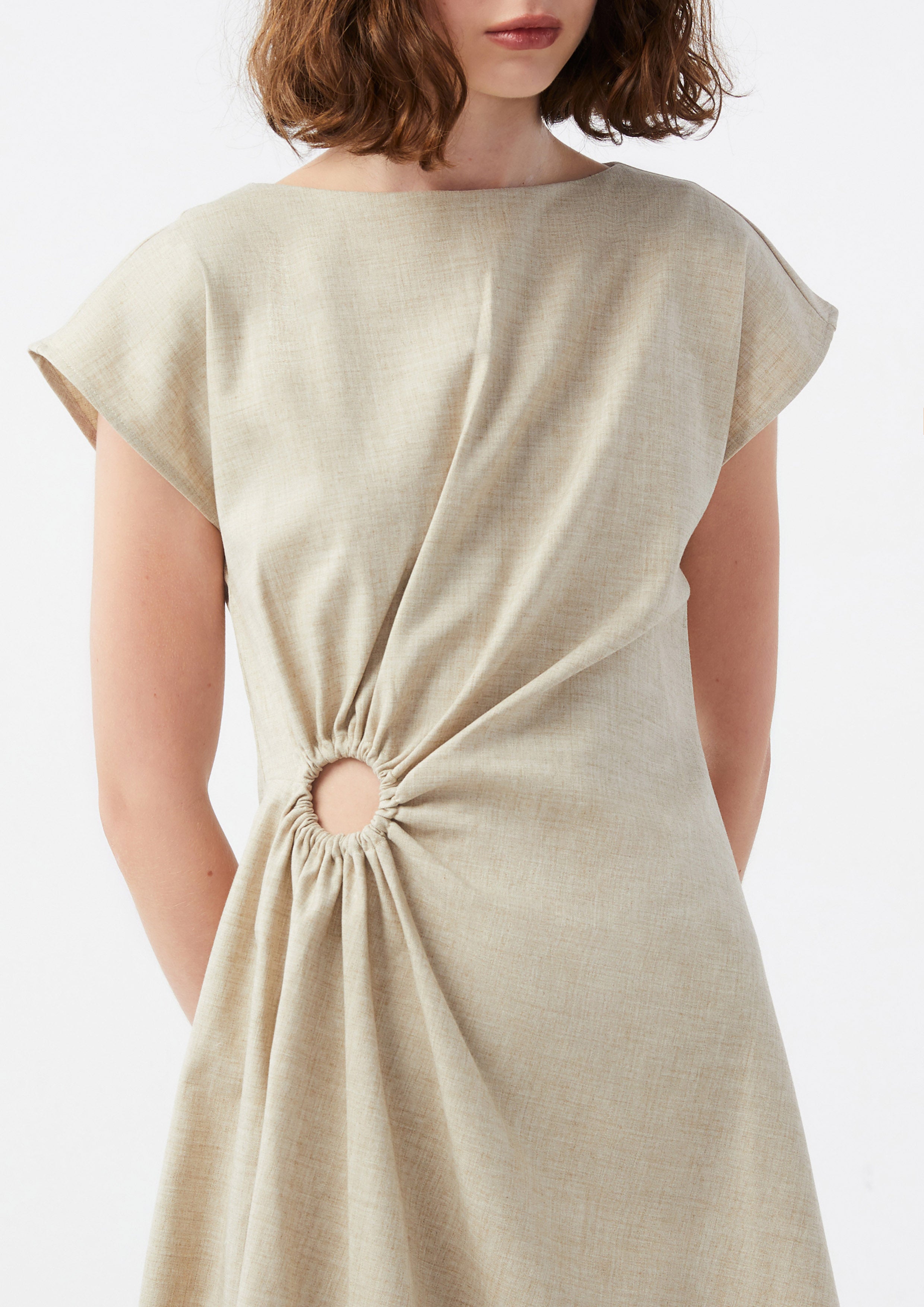 O Ring Short Sleeve Mini Dress