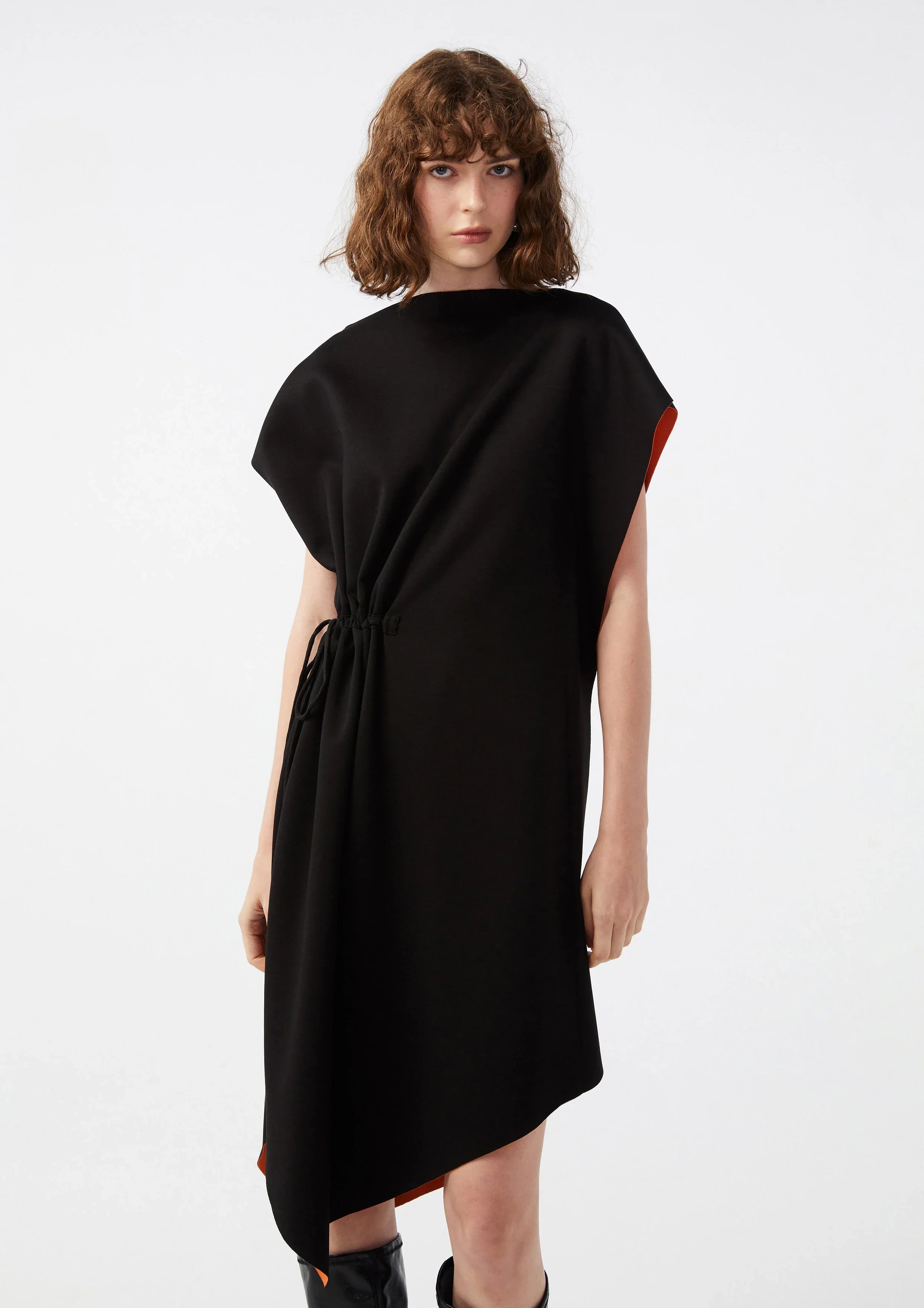 Side Drawstring Midi Dress