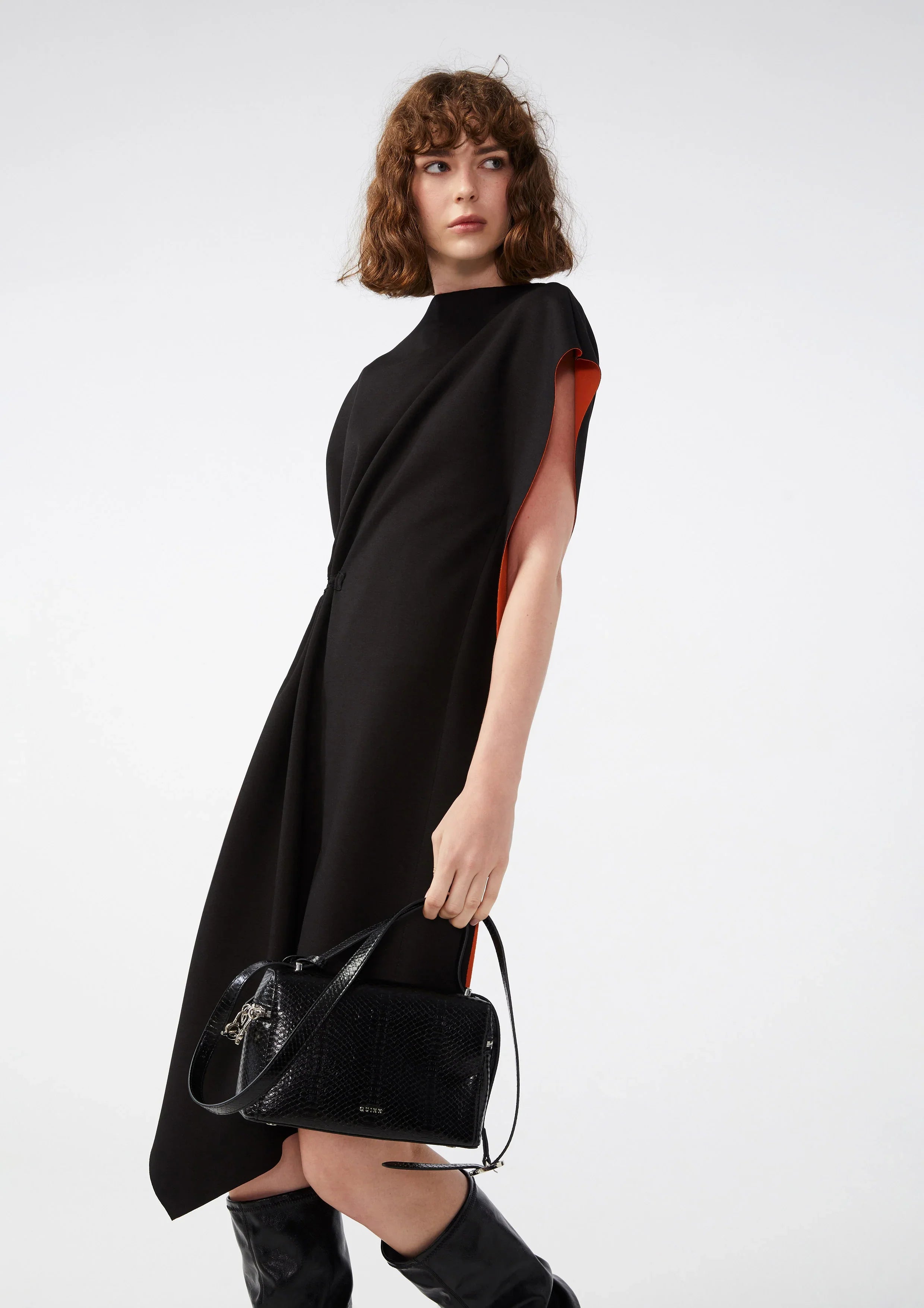 Side Drawstring Midi Dress