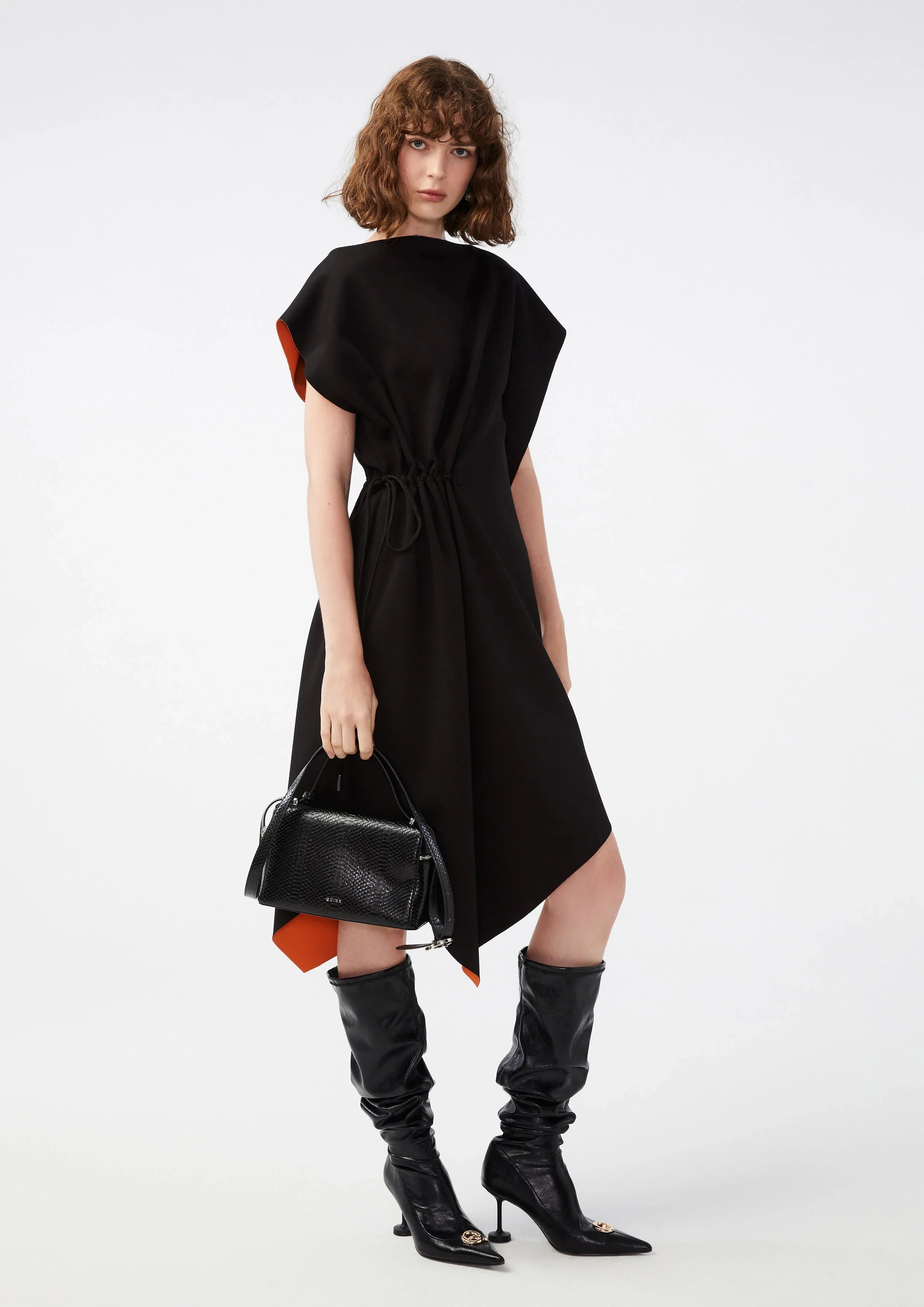 Side Drawstring Midi Dress