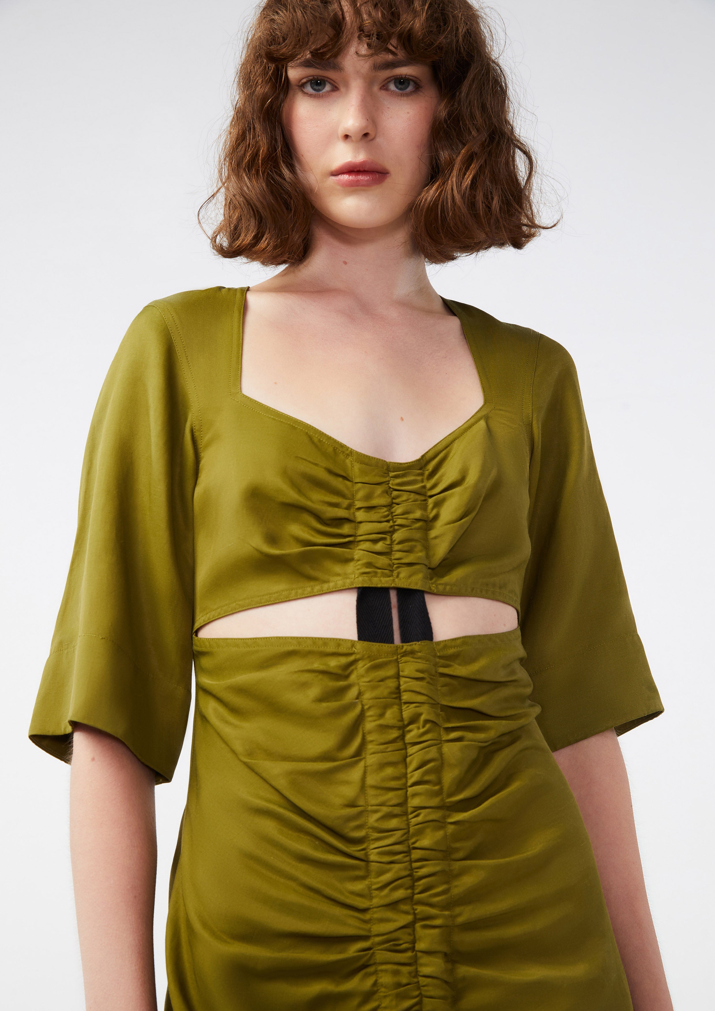 Cut-Out With Front Ruched Dress