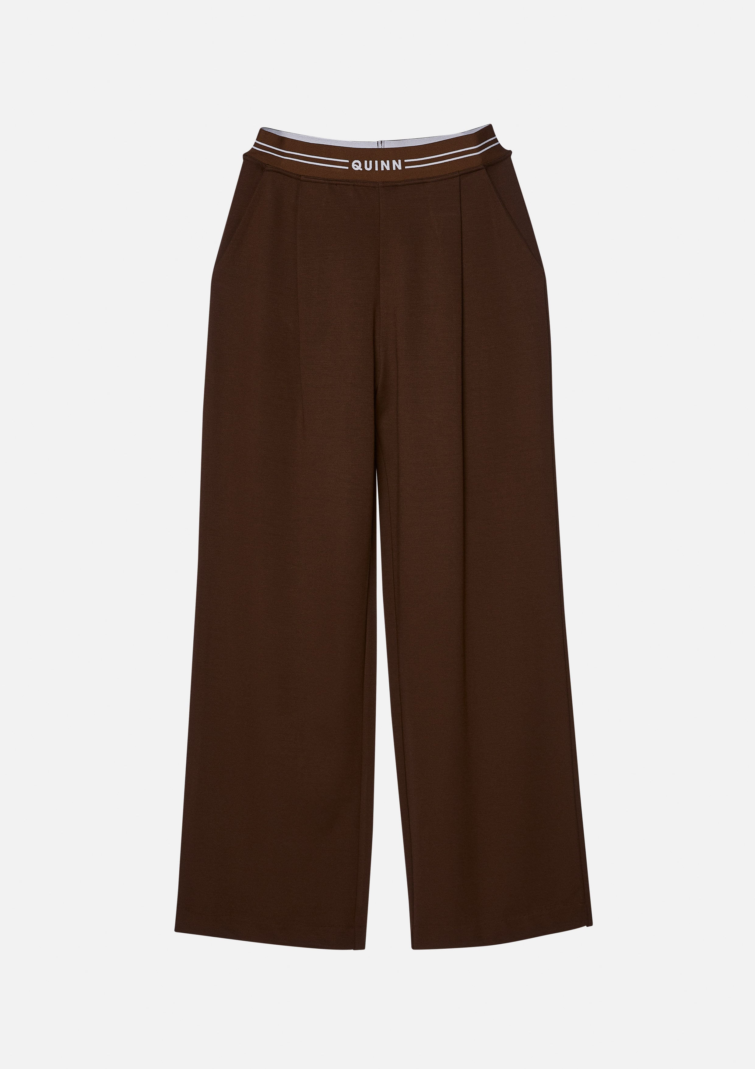 กางเกงขายาวเอวยางยืดแต่งโลโก้