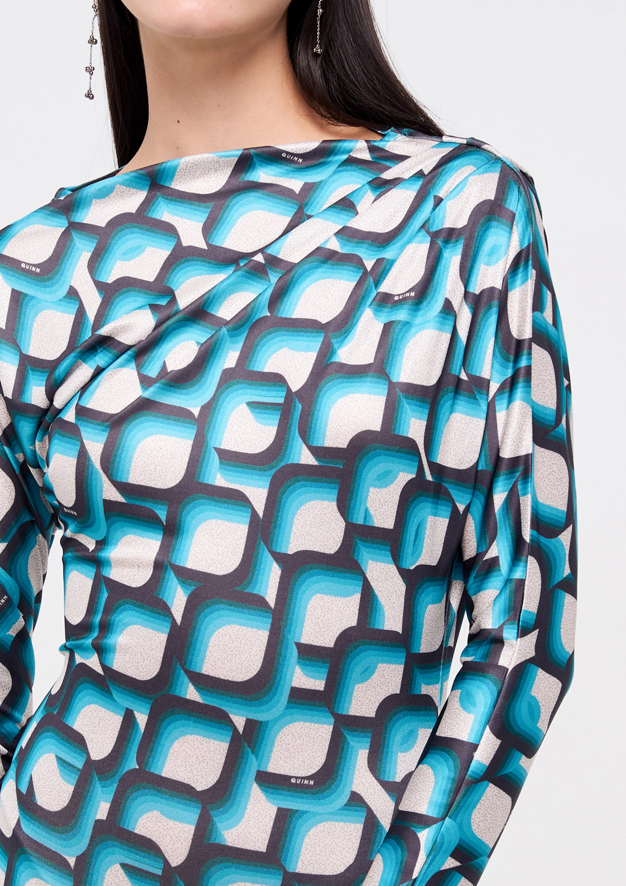 Print Long Sleeve Dress