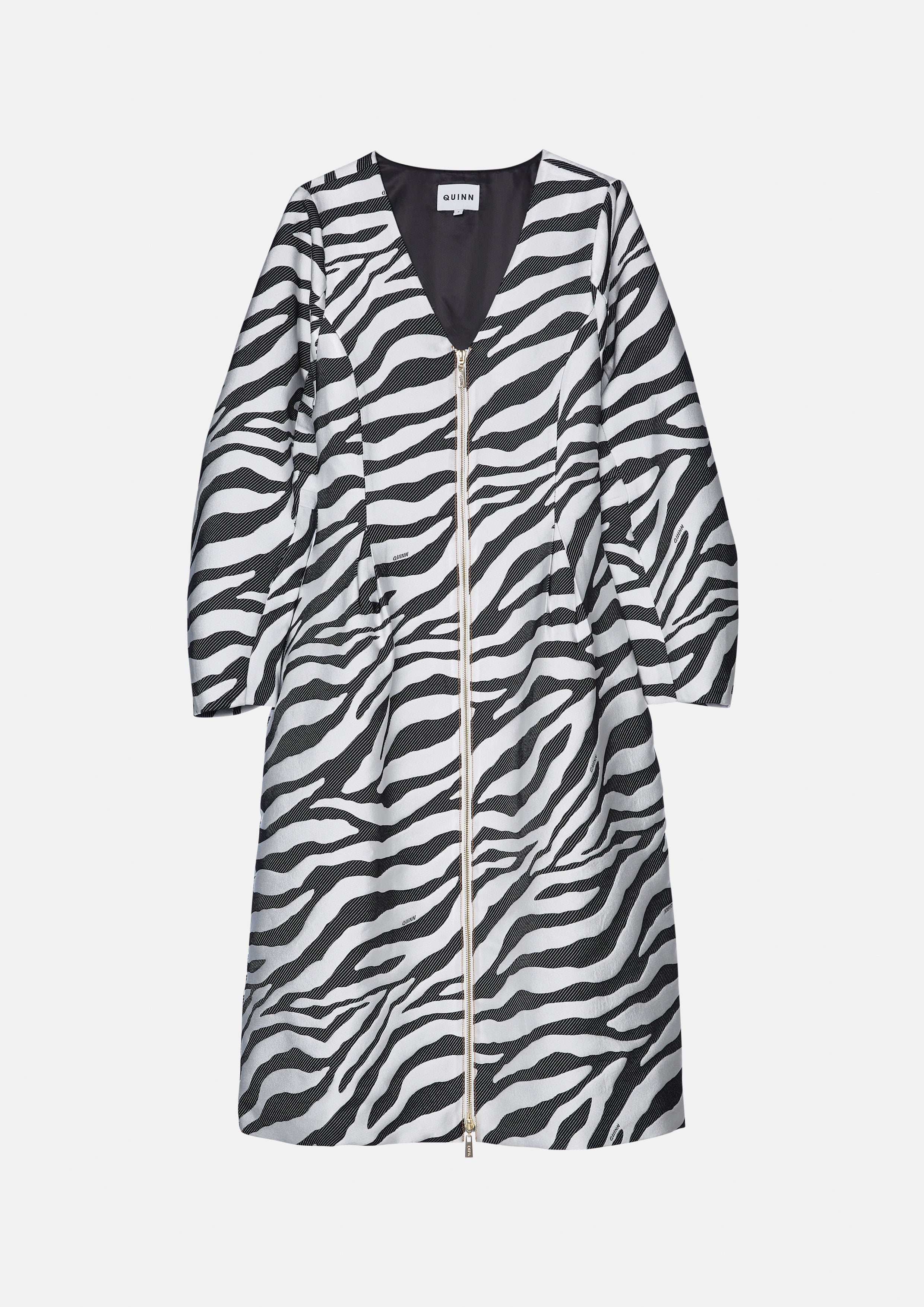 Zebra Print Zip Up Dress