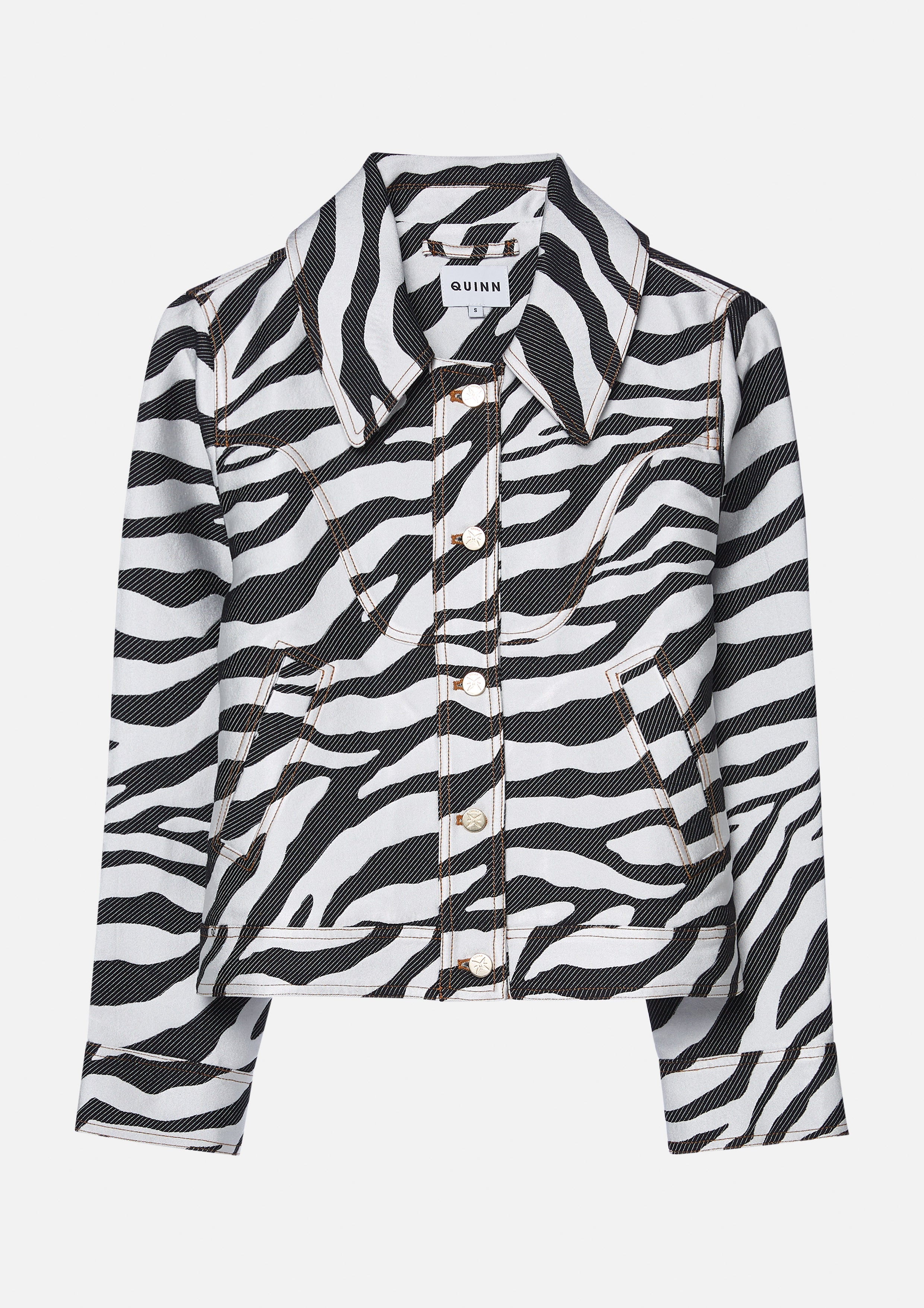 Zebra Print Long Sleeve Jacket