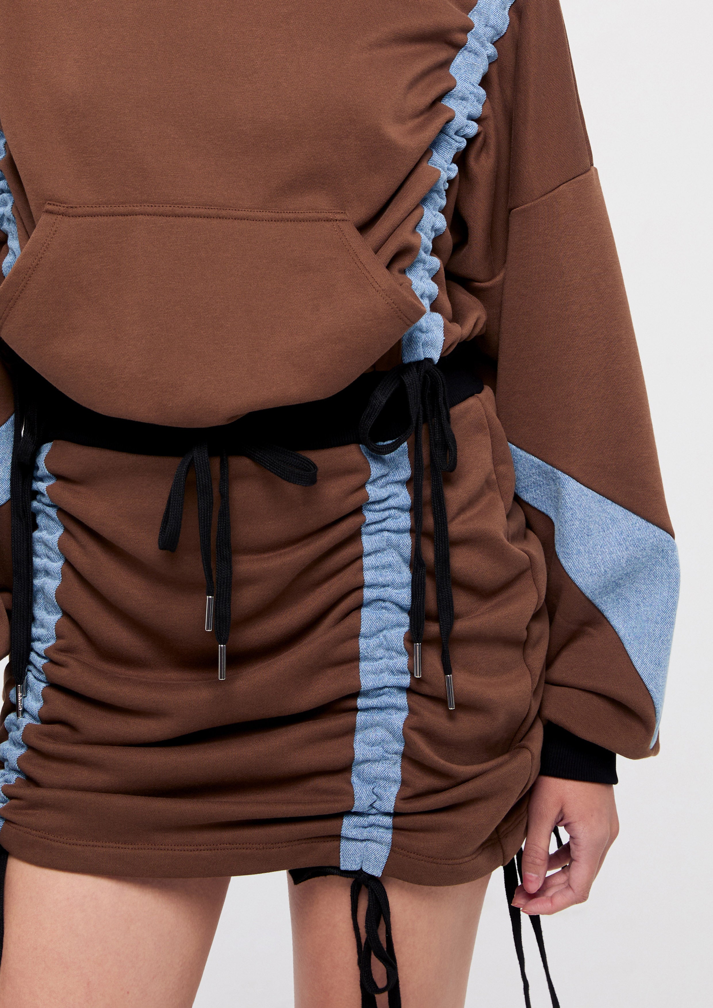 Hoodie Mini Dress With Front Drawstring