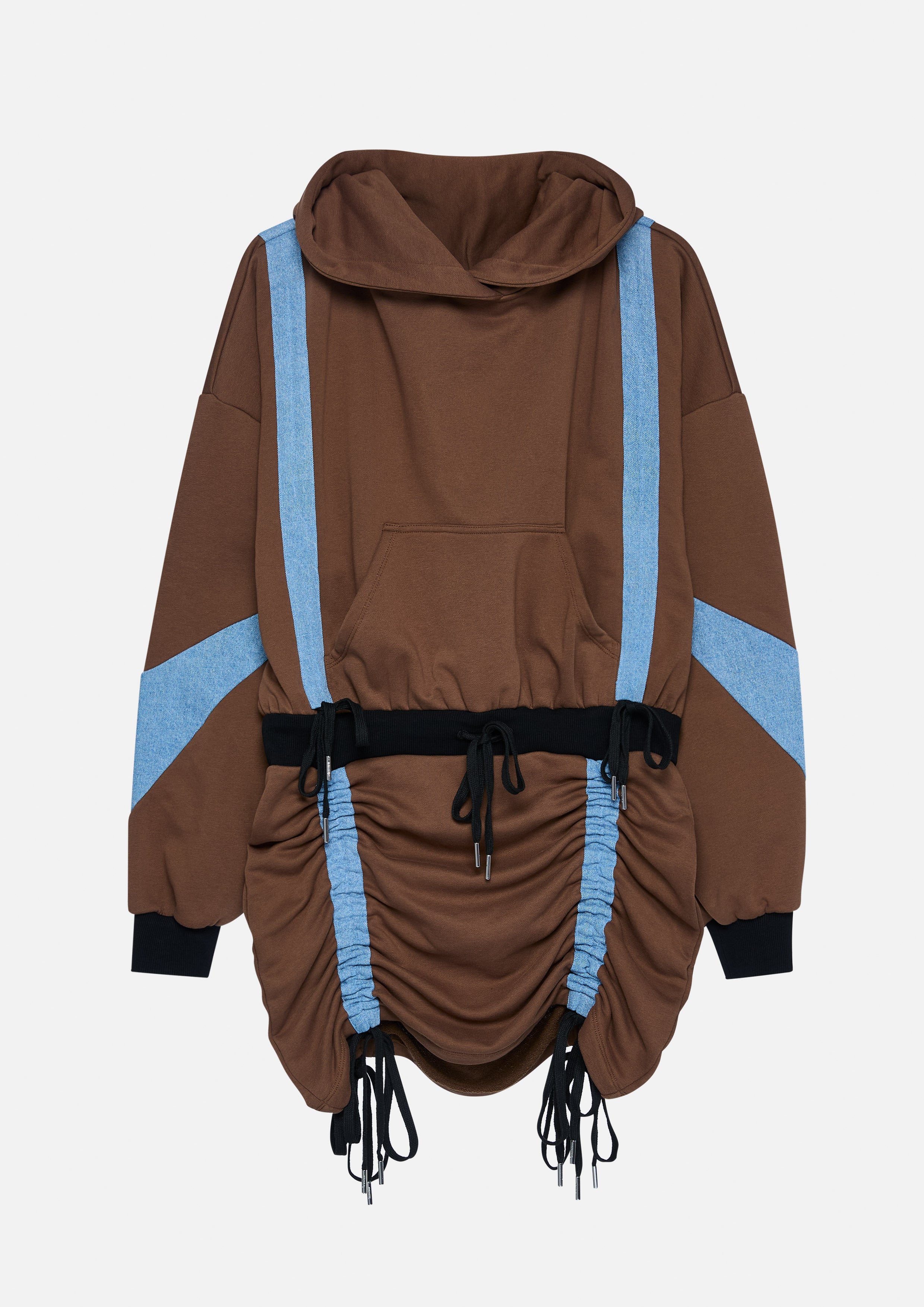 Hoodie Mini Dress With Front Drawstring