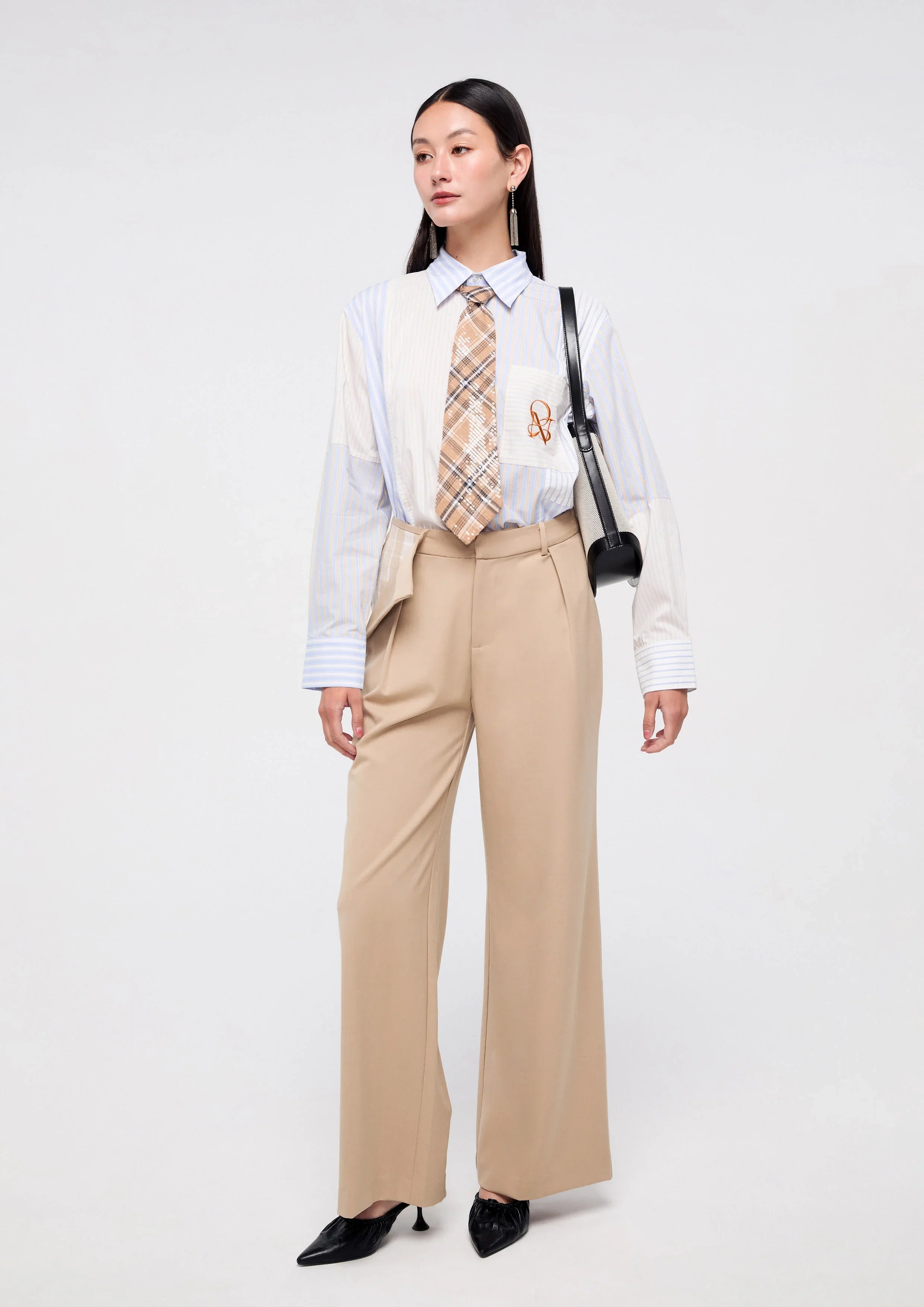 Sequin Waist Flap Pants